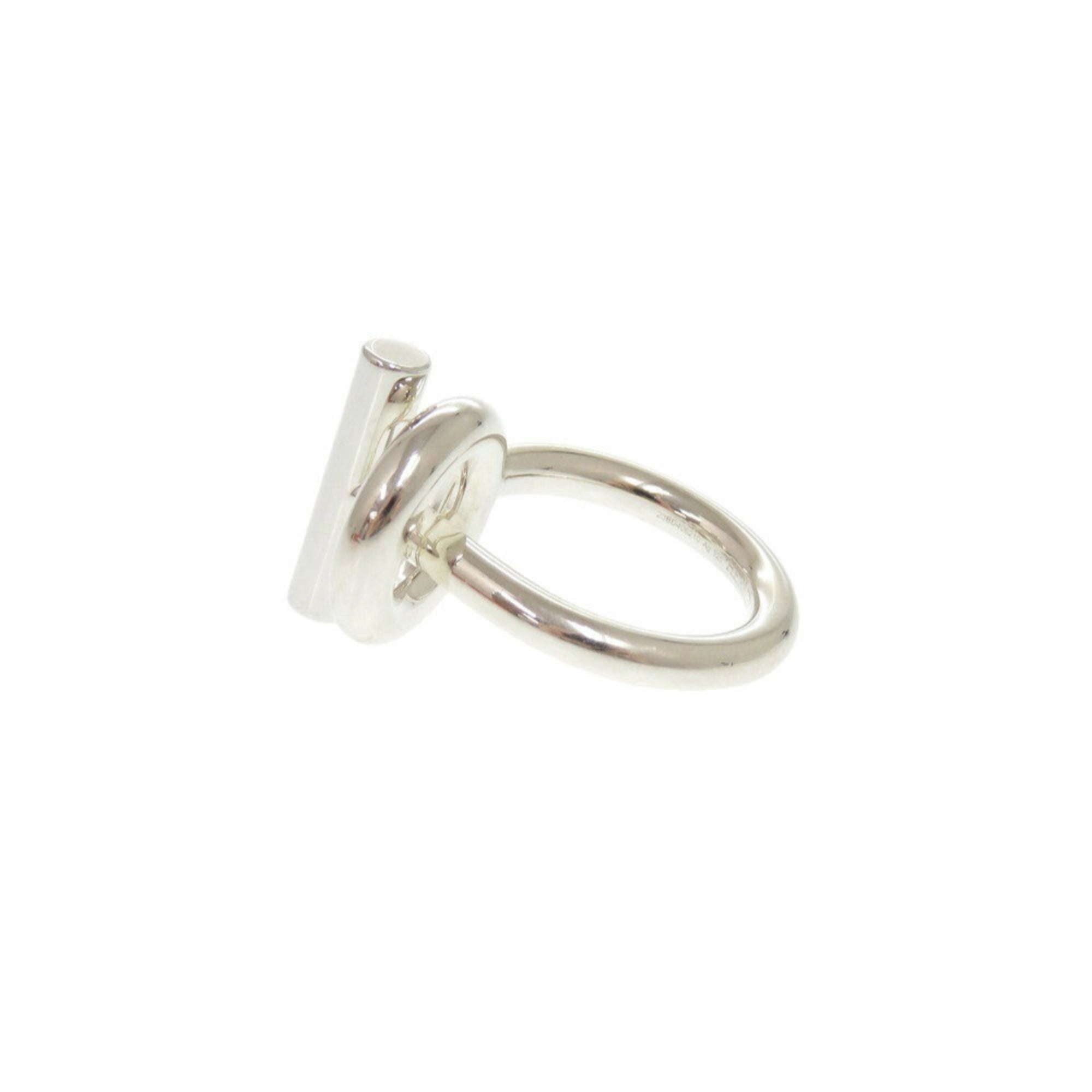 Hermes Silver Silver 925 Band Ring (Pre-Owned)