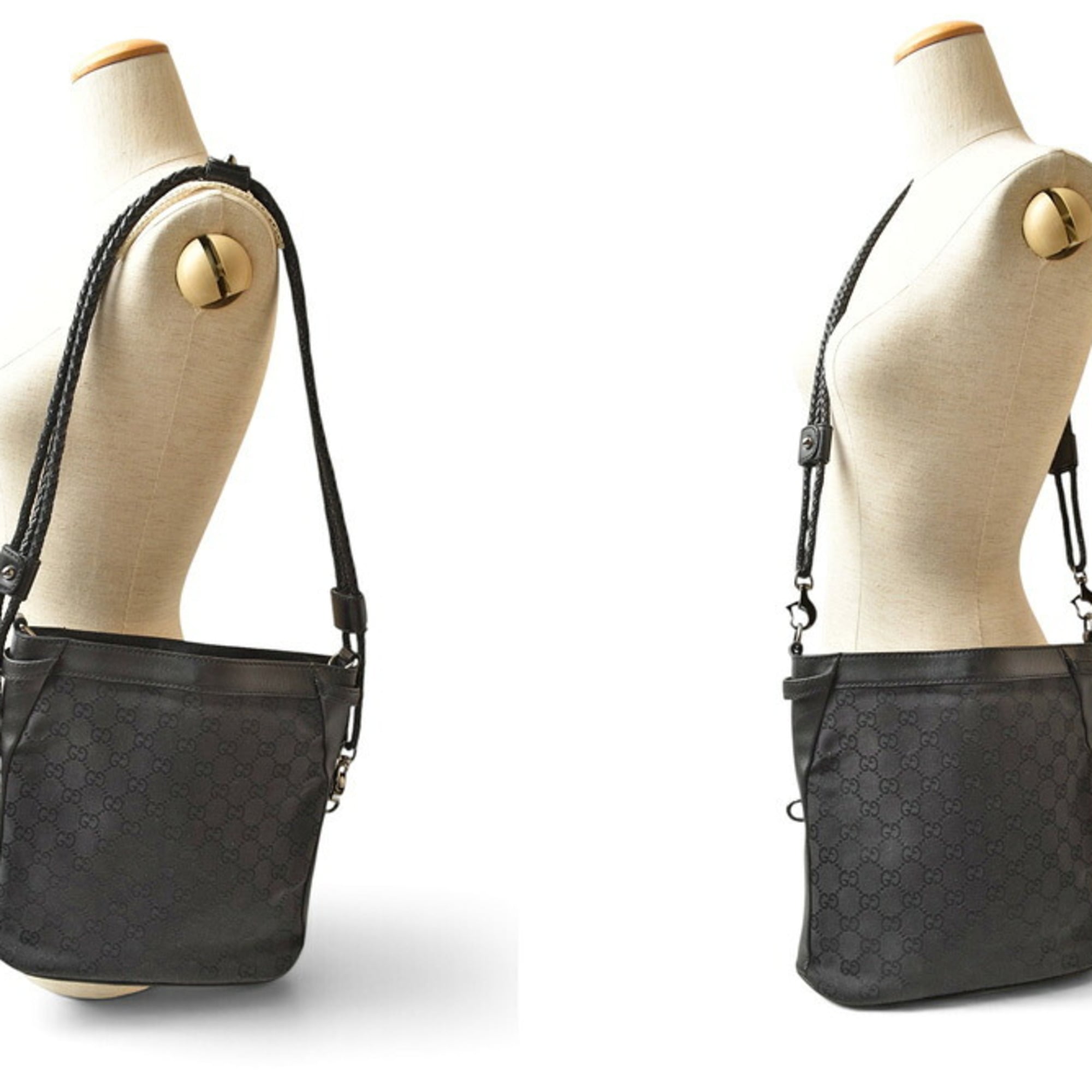 Gucci Black Gg Canvas Shoulder Bag (Pre-Owned)