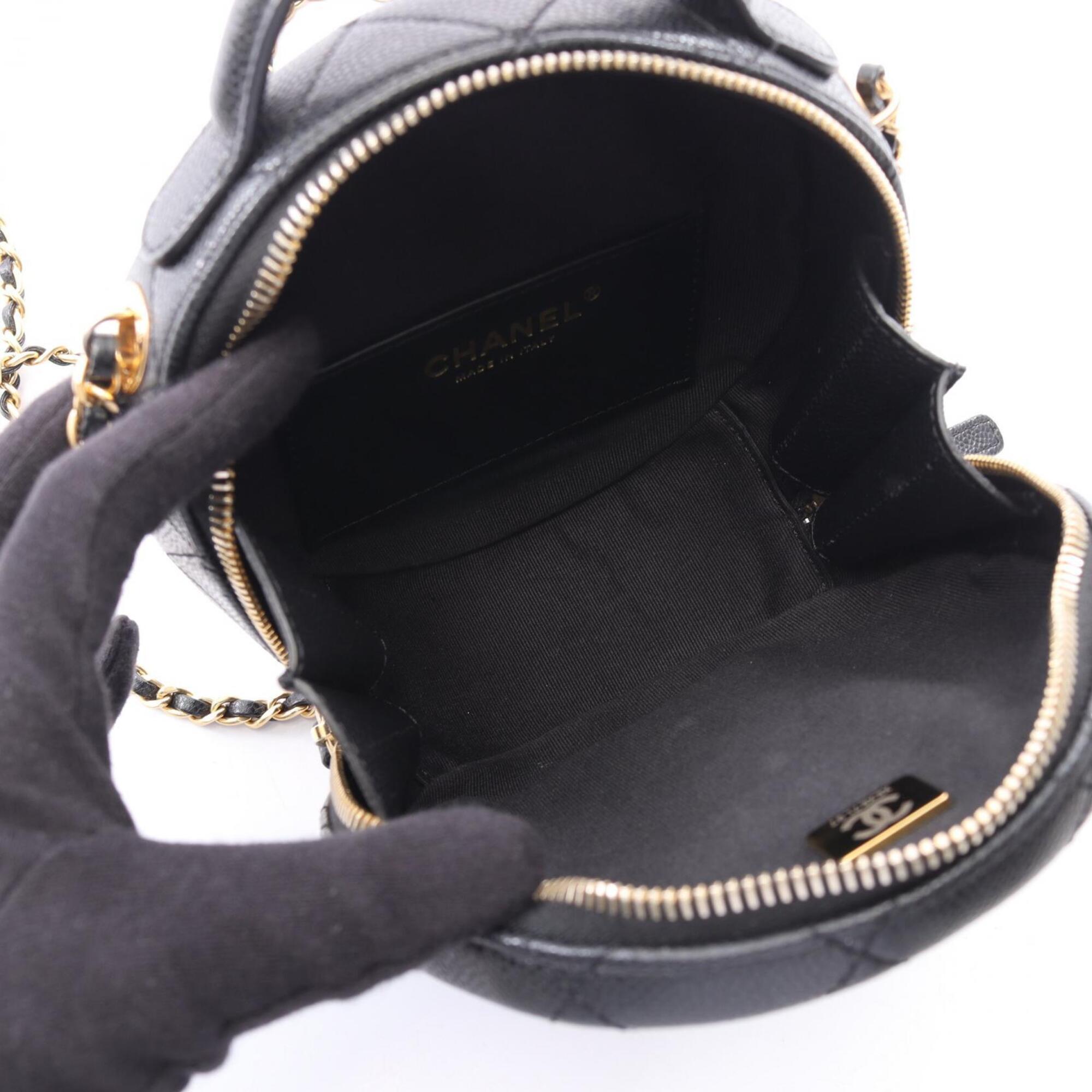 Chanel Black Grained Calfskin Handbag Shoulder Bag (Pre-Owned)