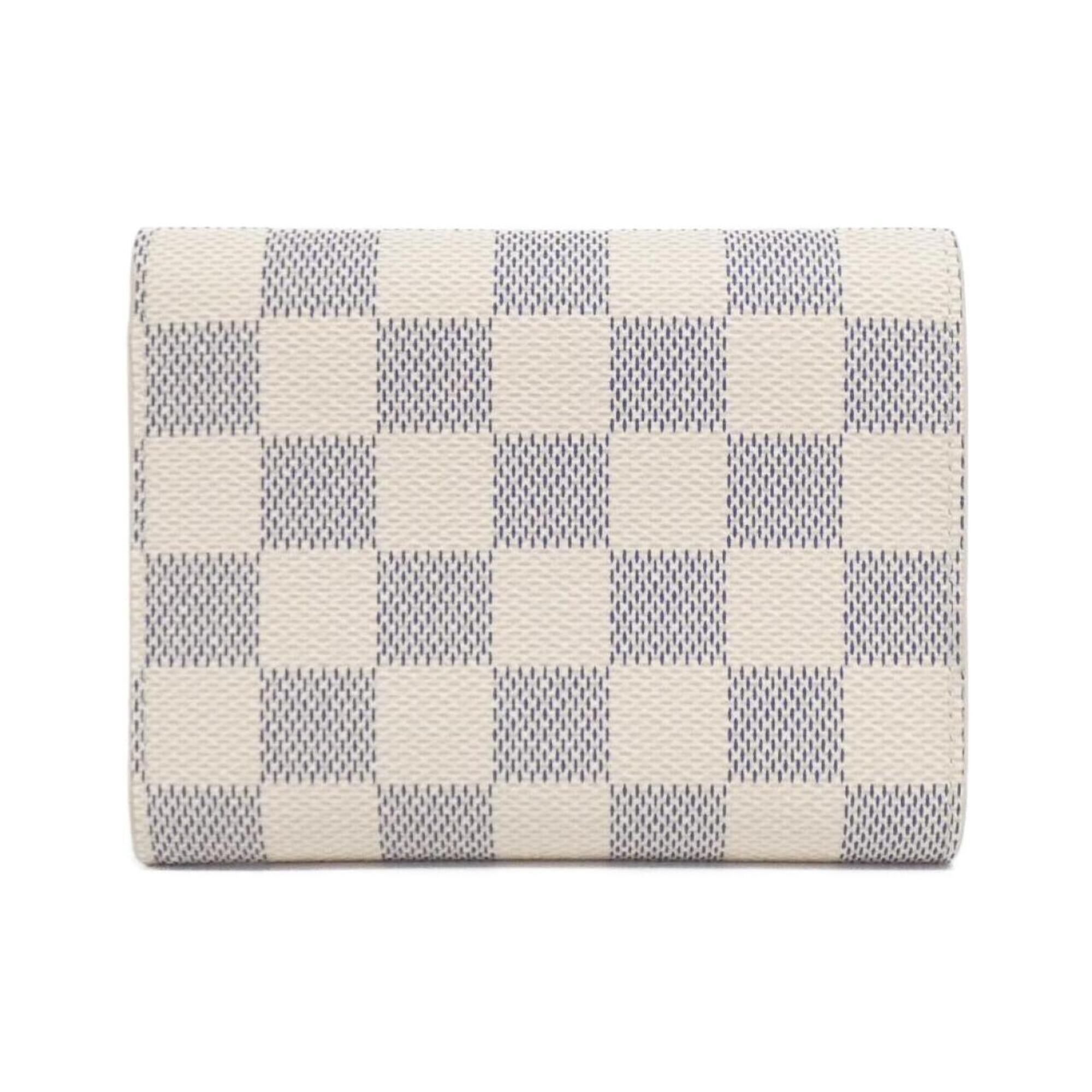 Louis Vuitton Damier Azur Azur Rose Ballerine Coated Canvas Wallet (Tri-Fold) (Pre-Owned)