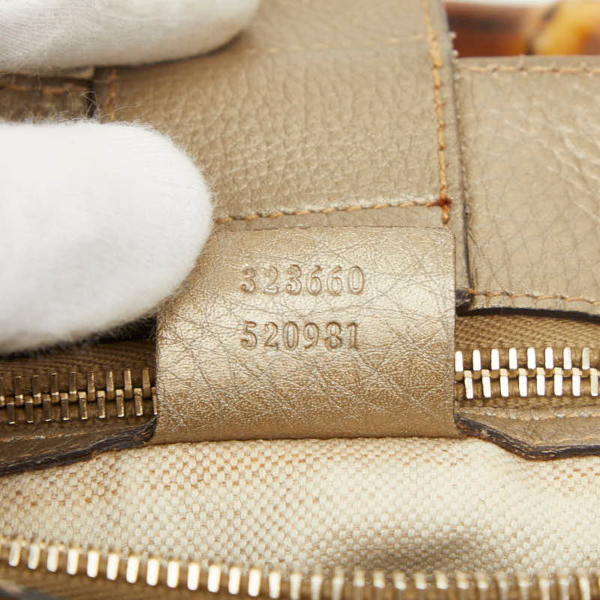 Gucci Brown Gold Leather Handbag Shoulder Bag (Pre-Owned)