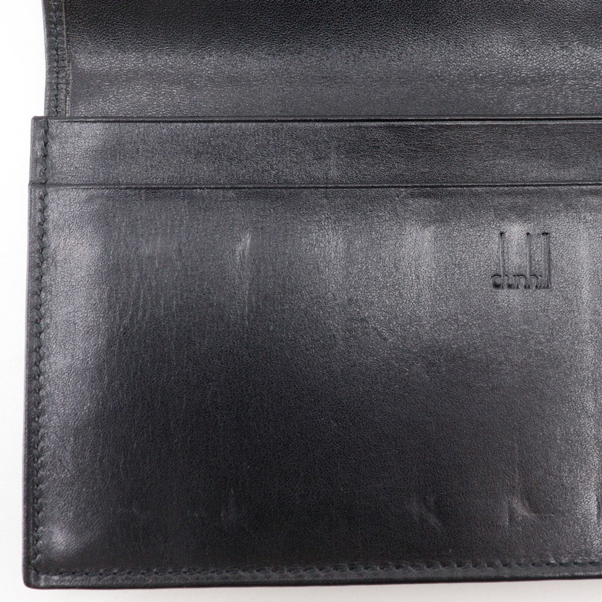 Dunhill Black Leather Long Bill Wallet (Bi-Fold) (Pre-Owned)