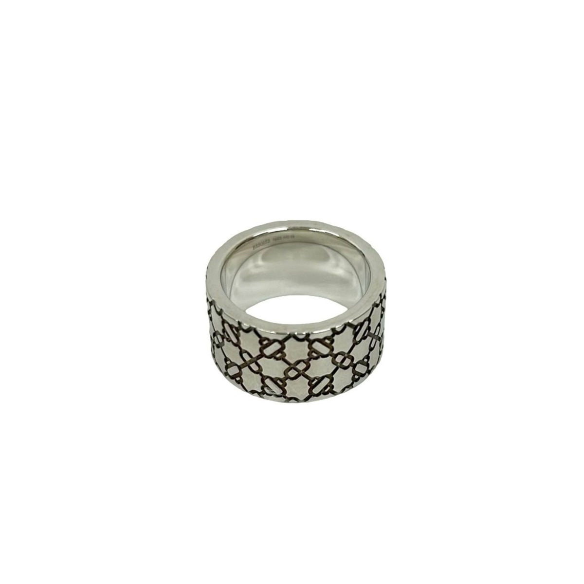Hermes Silver Silver 925 Band Ring (Pre-Owned)