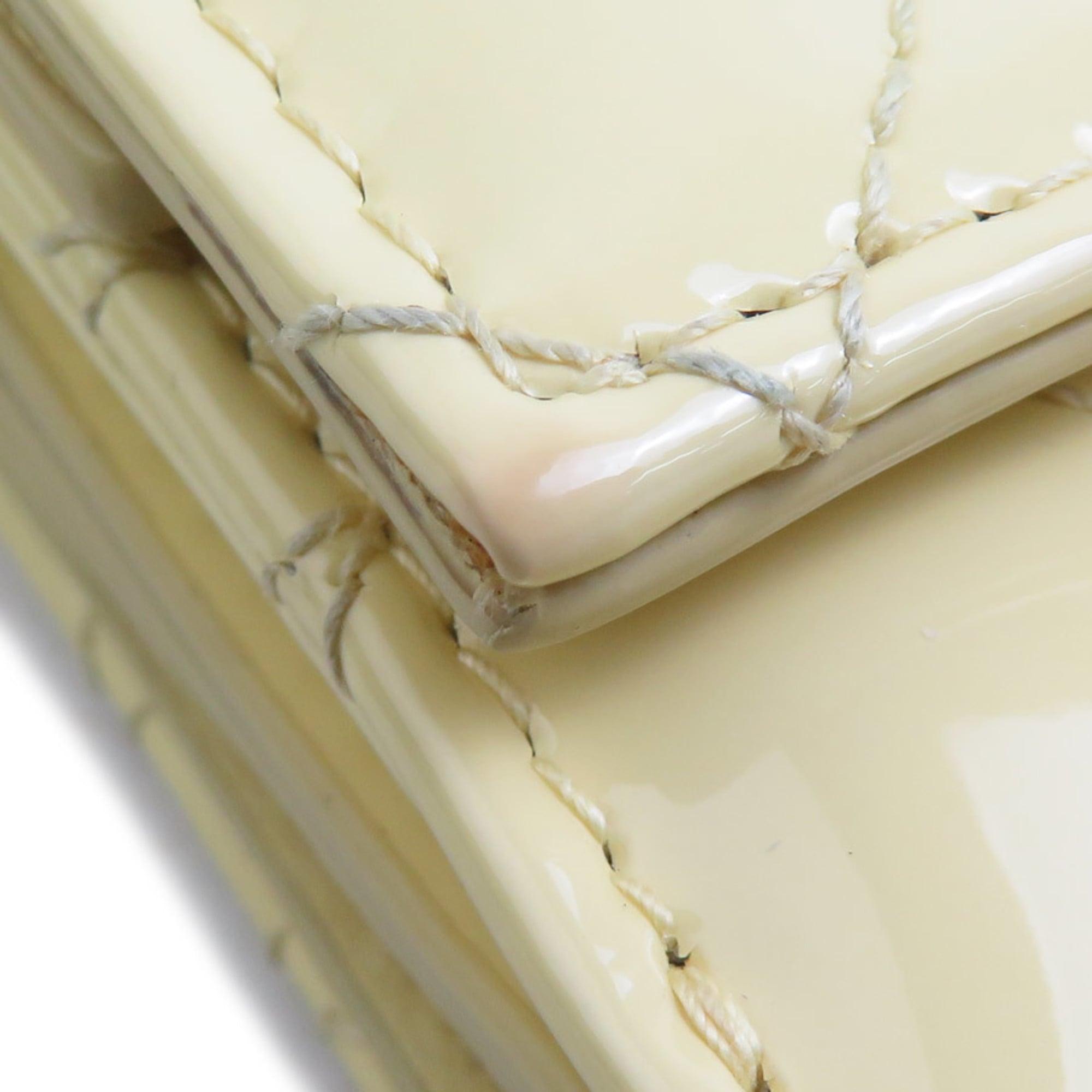 Christian Dior Yellow Patent Leather Wallet (Tri-Fold) (Pre-Owned)