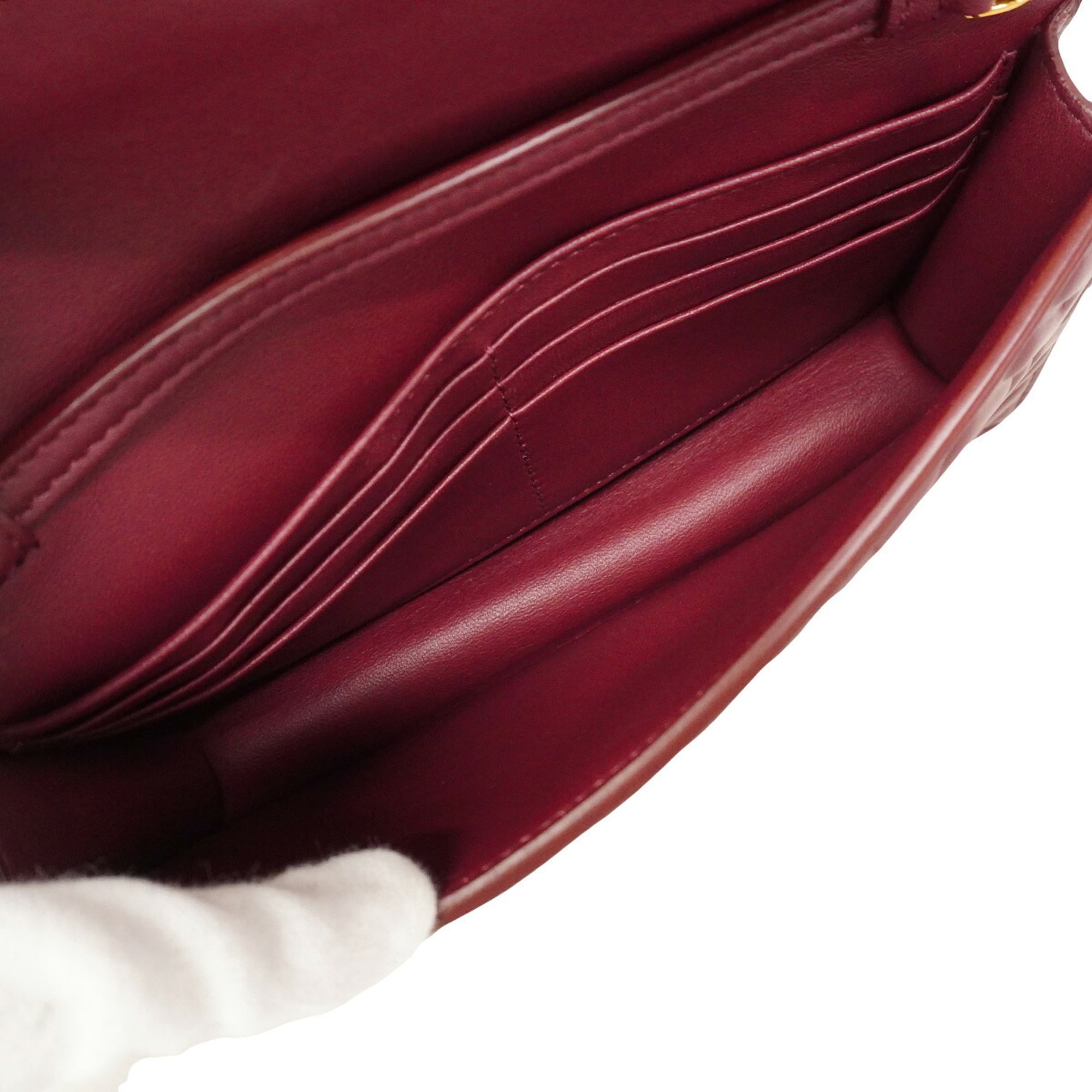 Fendi Bordeaux Leather Shoulder Bag (Pre-Owned)