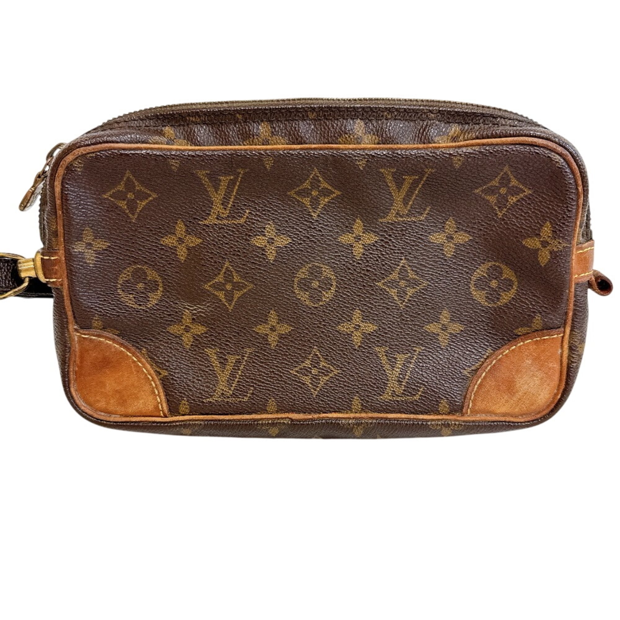 Louis Vuitton Brown Leather Clutch Bag Pouch (Pre-Owned)