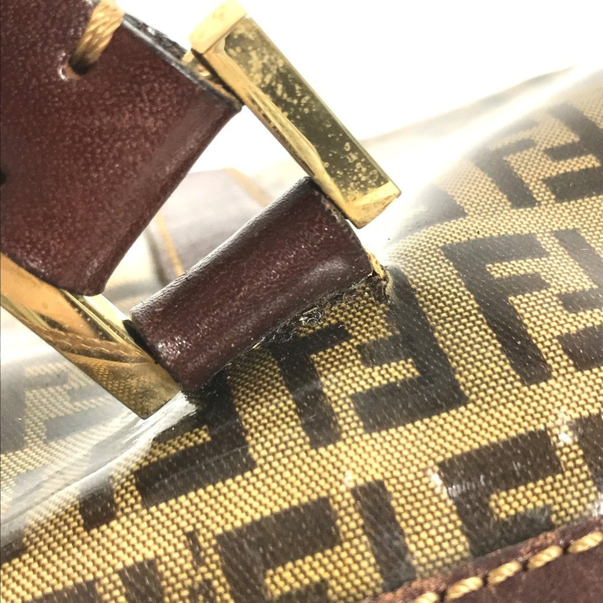 Fendi Brown Zucca Boston Bag Handbag (Pre-Owned)