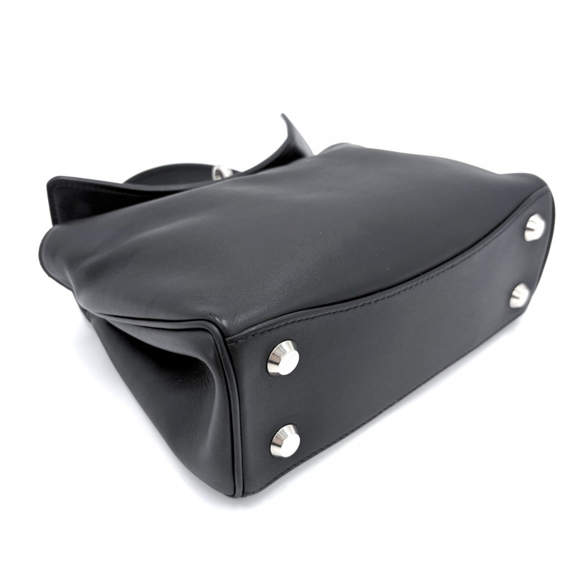 Balenciaga Black Leather Handbag Shoulder Bag (Pre-Owned)