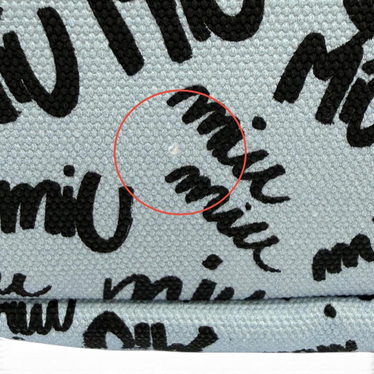 Miu Miu Black Light Blue Cotton Leather Pouch (Pre-Owned)