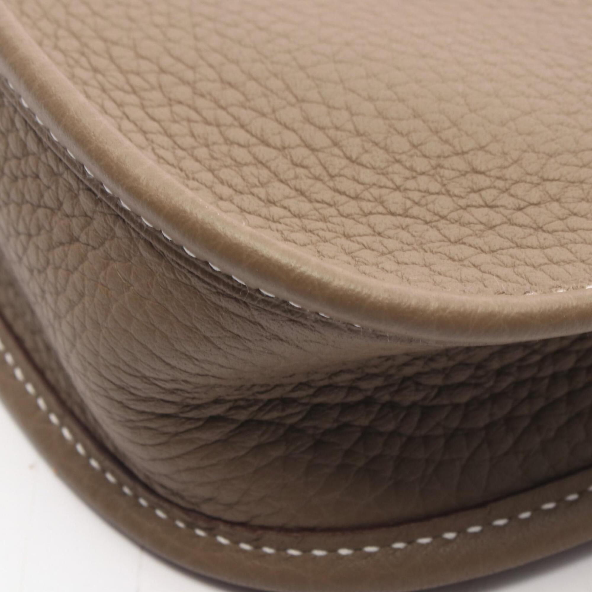 Hermes Etoupe Gray Taurillon Clemence Leather Handbag Shoulder Bag (Pre-Owned)