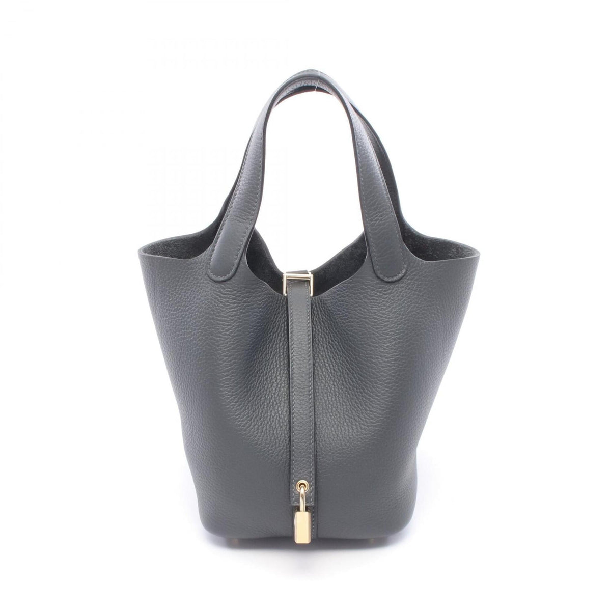 Hermes Gray Taurillon Clemence Leather Handbag (Pre-Owned)