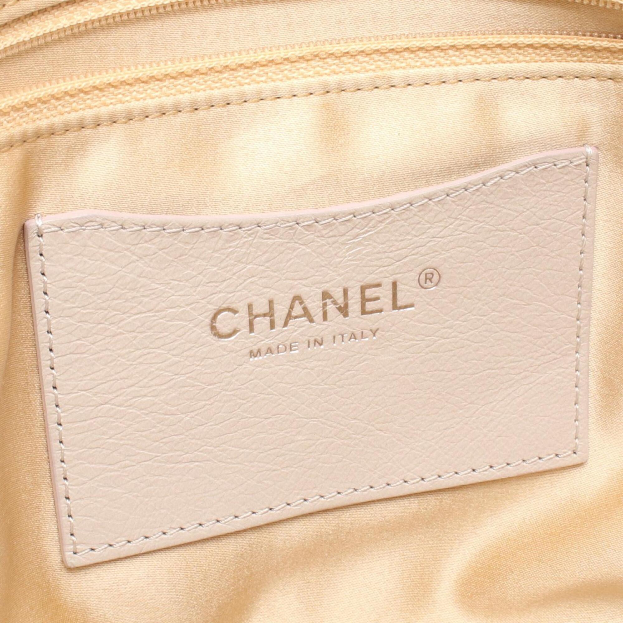 Chanel Beige Brown Leather Handbag Shoulder Bag (Pre-Owned)