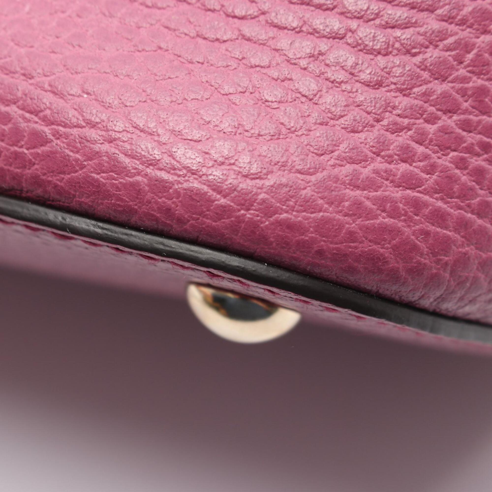 Gucci Purple Leather Handbag Tote Bag (Pre-Owned)