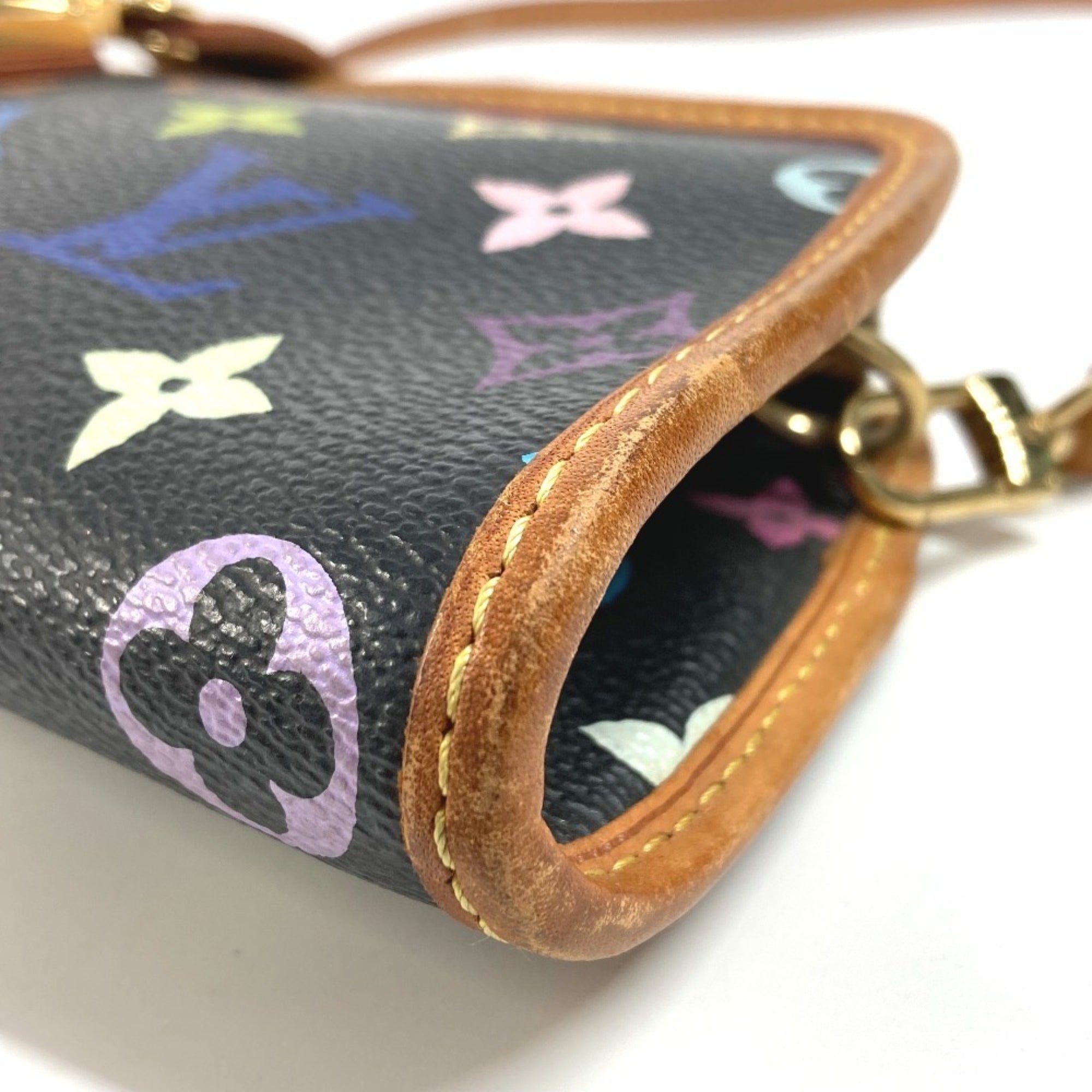 Louis Vuitton Black Monogram Multicolore Canvas Clutch Bag Handbag Pouch Shoulder Bag (Pre-Owned)