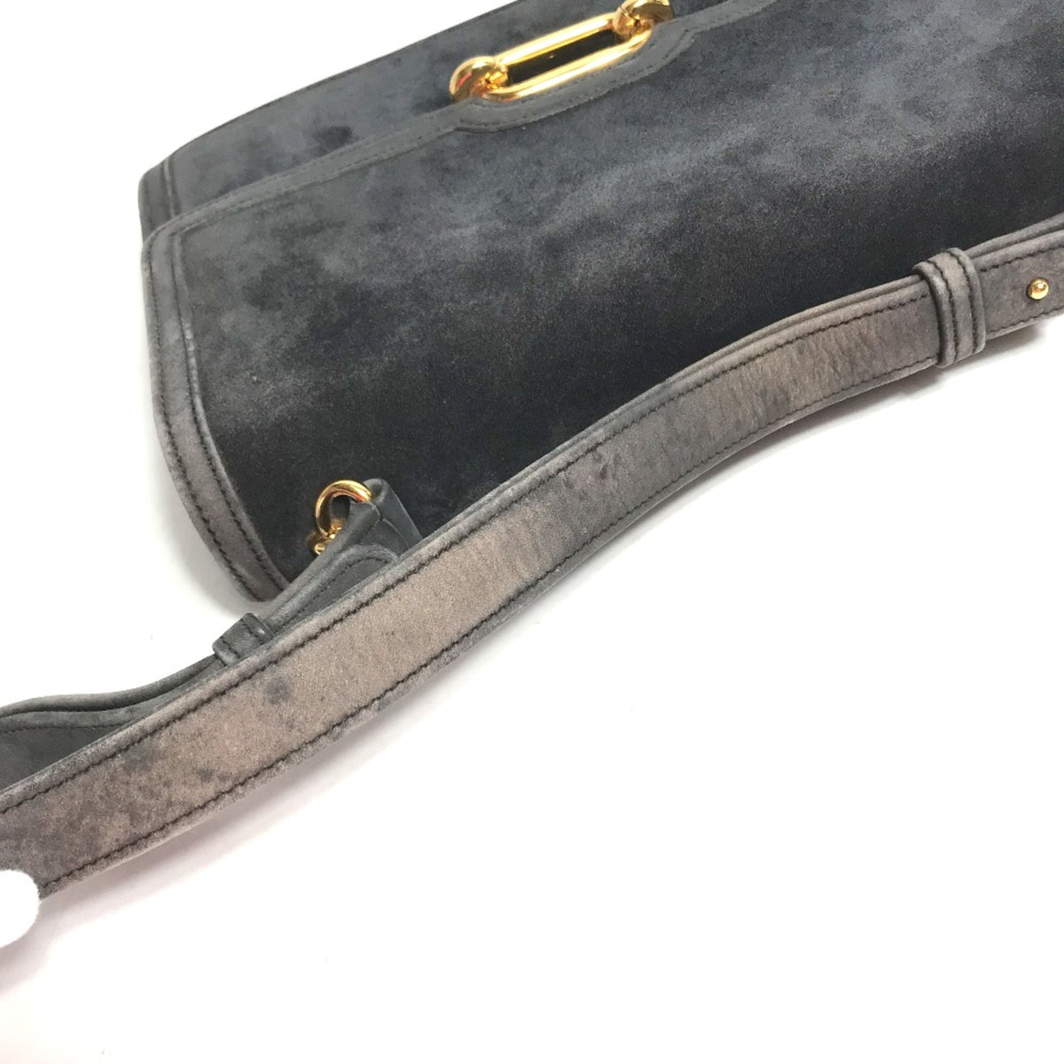 Hermes Gray Leather Shoulder Bag (Pre-Owned)