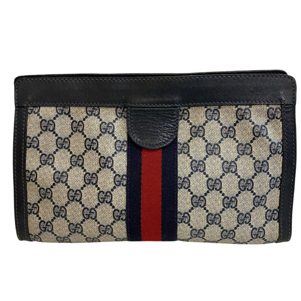 Gucci Navy Pvc Clutch Bag Pouch (Pre-Owned)