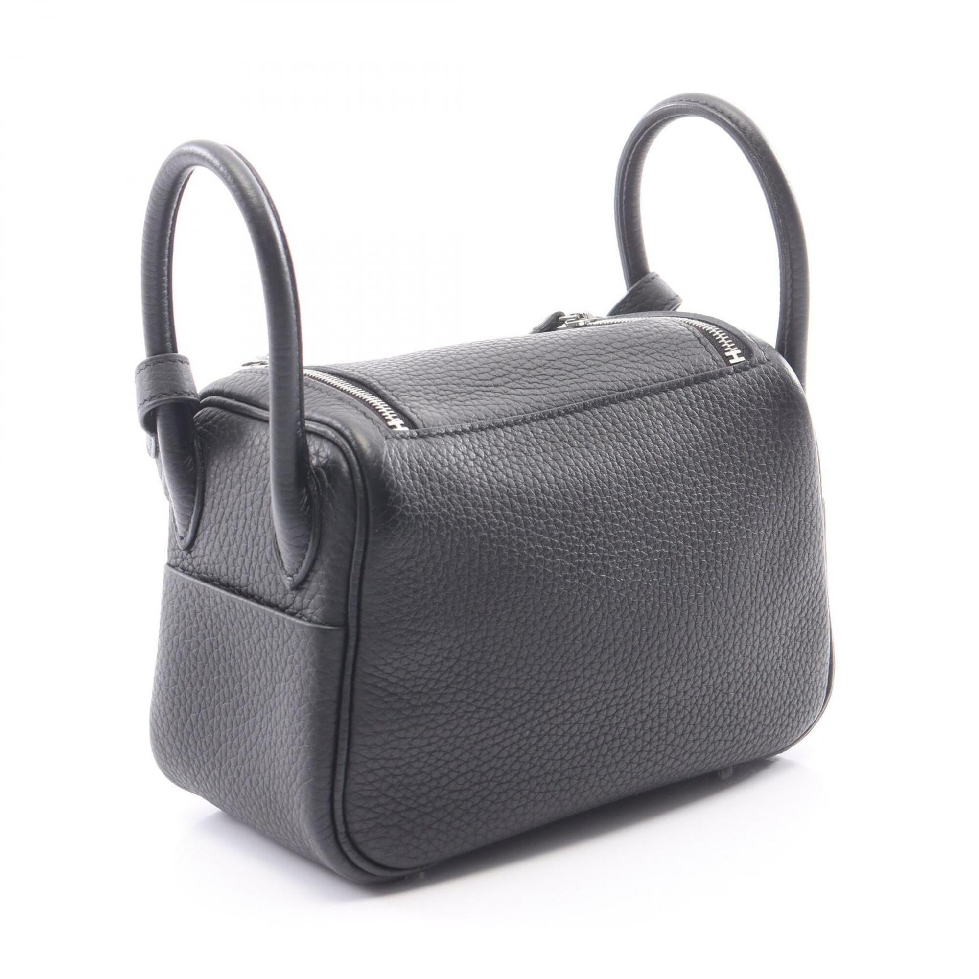 Hermes Lindy Black Taurillon Clemence Leather Handbag Shoulder Bag (Pre-Owned)
