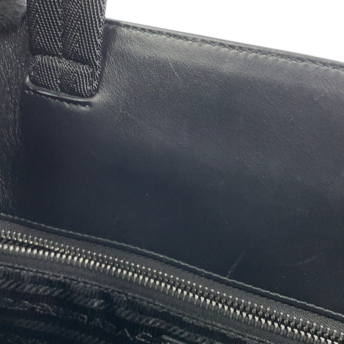 Prada Silver Canvas Leather Handbag Shopping Bag Tote Bag (Pre-Owned)