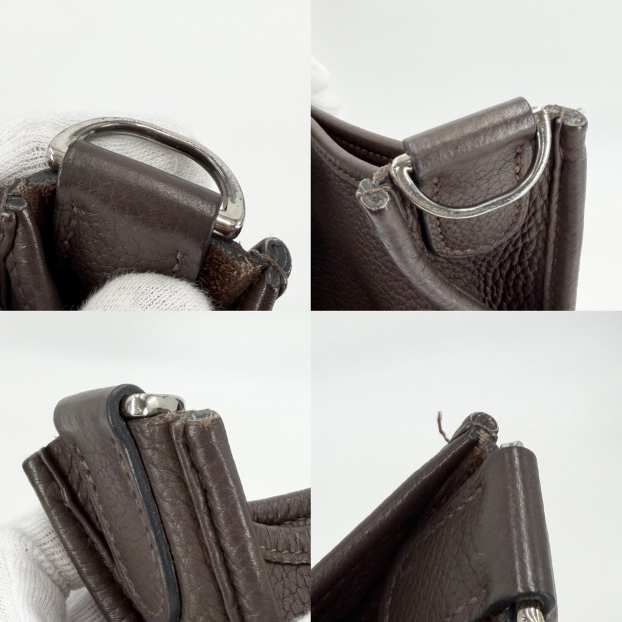 Hermes Evelyne Brown Leather Shoulder Bag (Pre-Owned)
