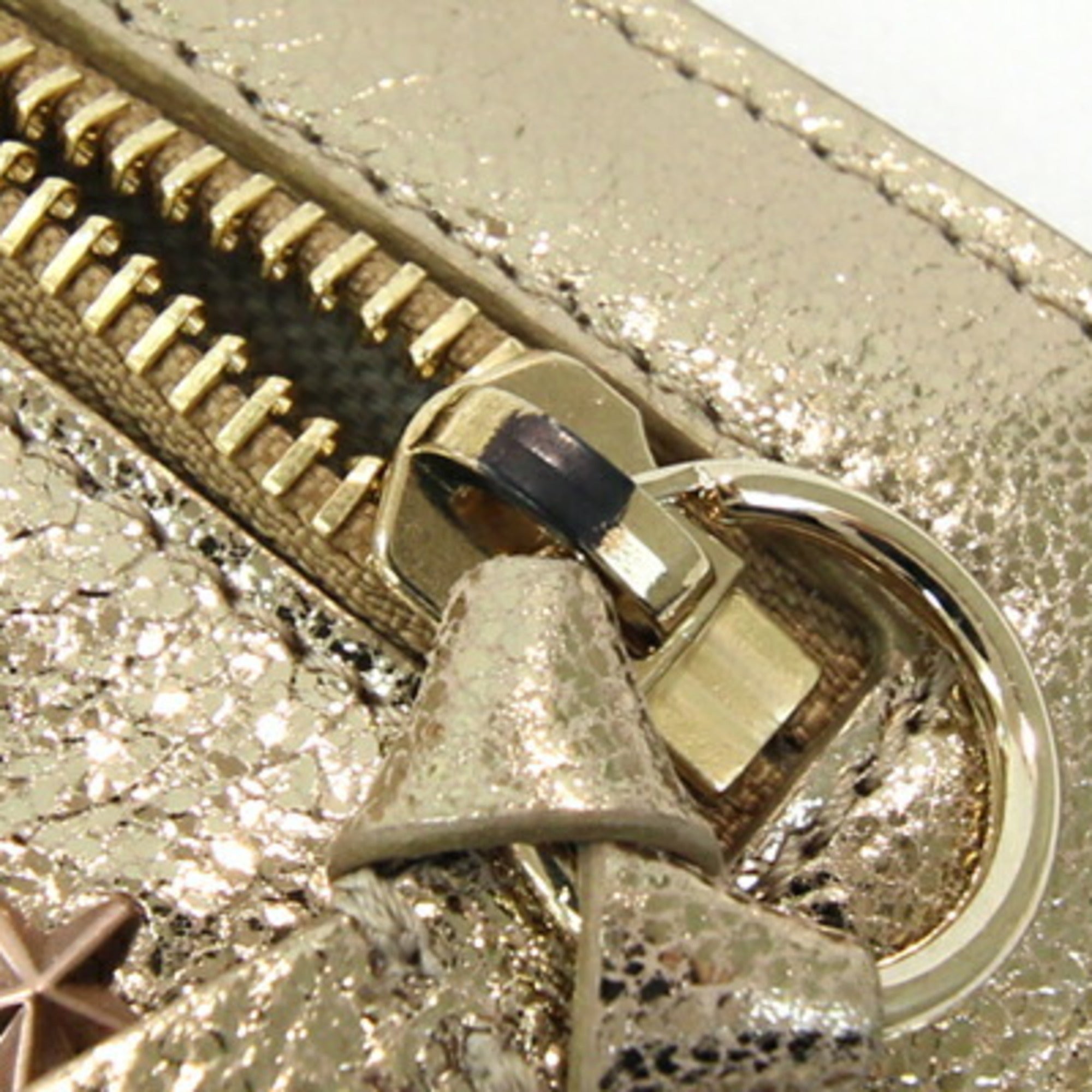 Jimmy Choo Gold Leather Clutch Bag (Pre-Owned)