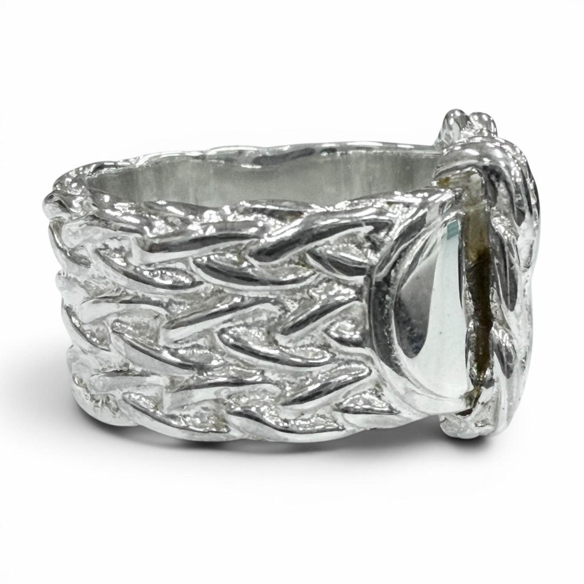 Hermes Silver Silver 925 Band Ring (Pre-Owned)