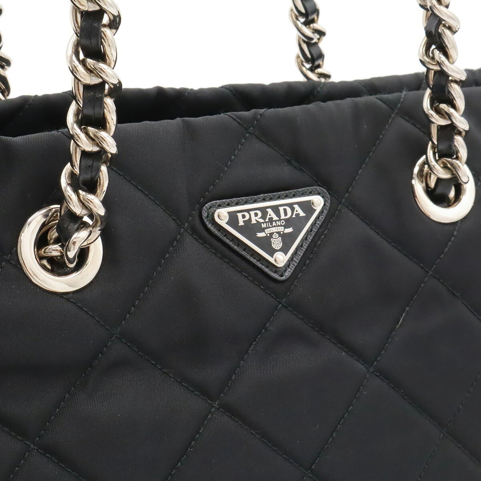 Prada Black Nero Nylon Leather Shoulder Bag (Pre-Owned)