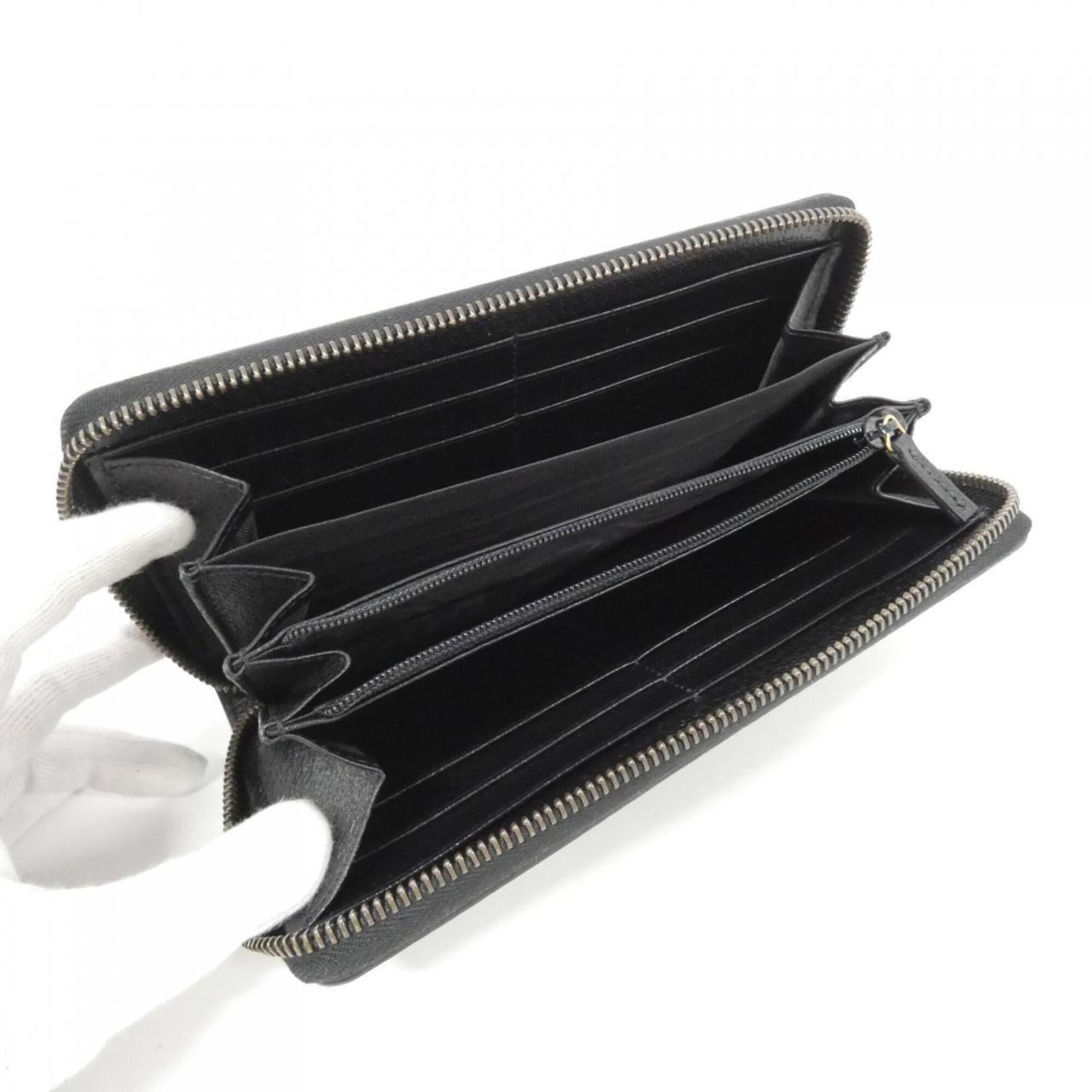 Gucci Black Leather Long Wallet (Bi-Fold) (Pre-Owned)