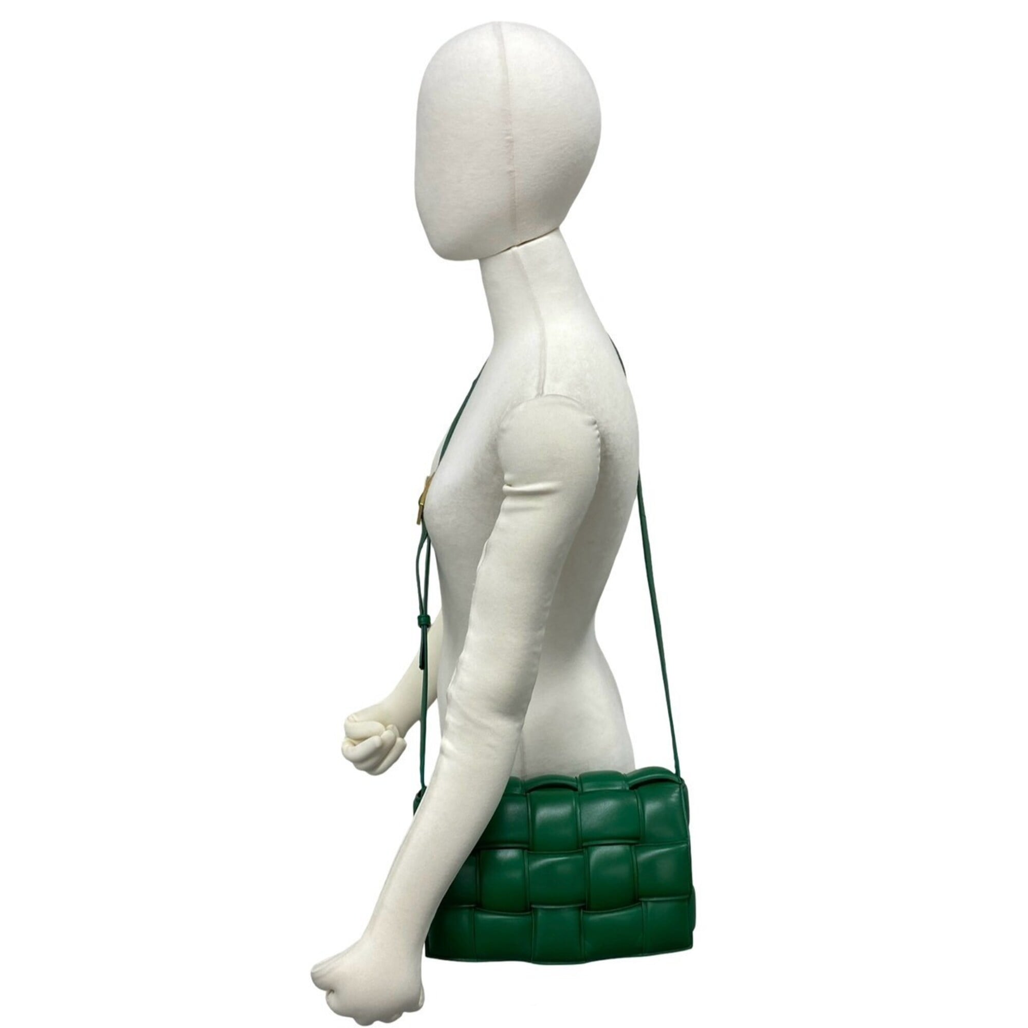 Bottega Veneta Green Leather Pochette Shoulder Bag (Pre-Owned)