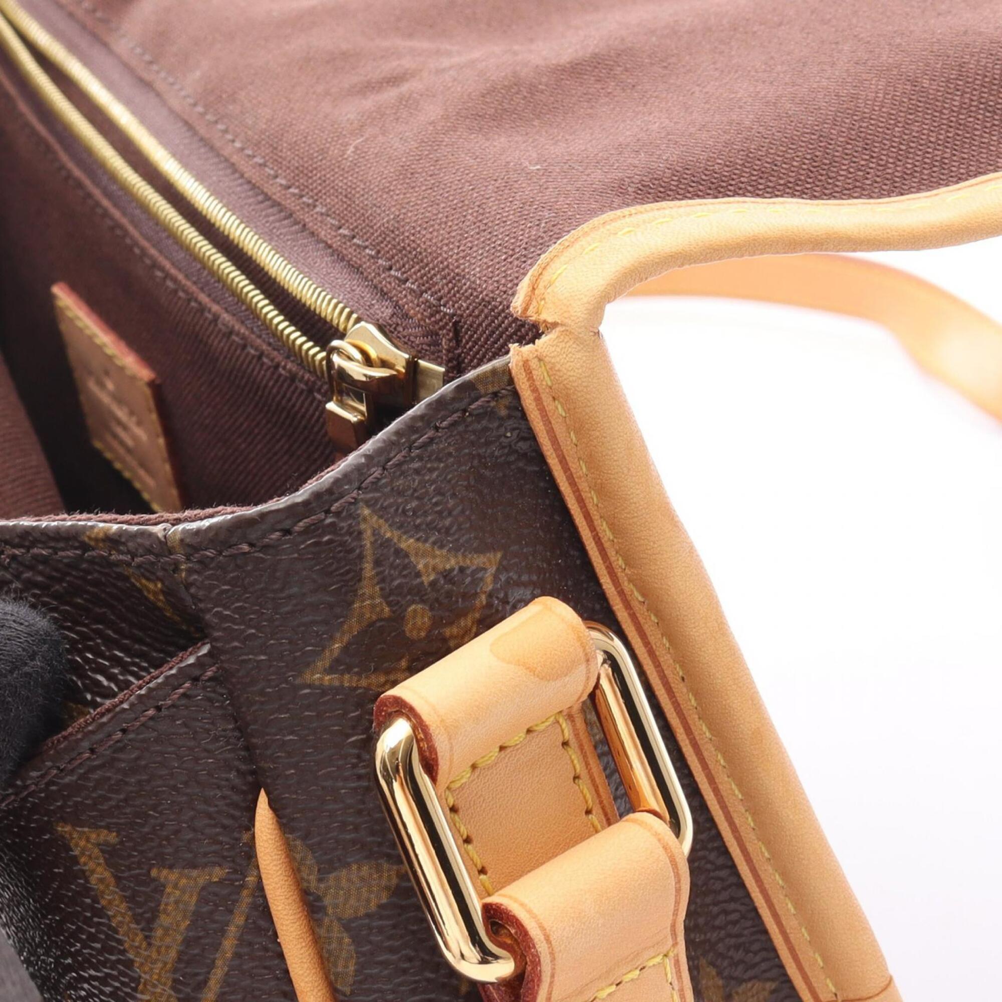 Louis Vuitton Brown Monogram Coated Canvas Leather Shoulder Bag (Pre-Owned)