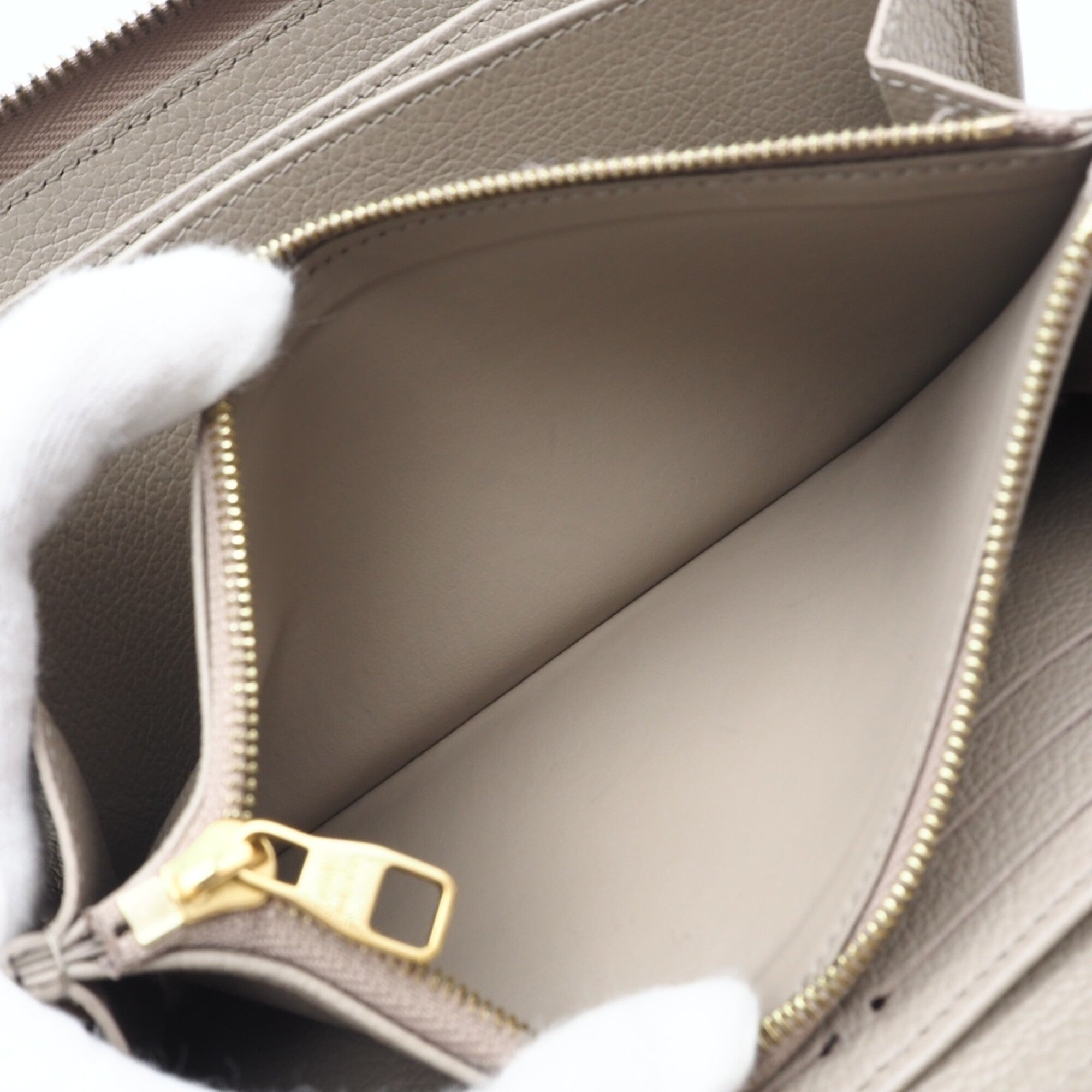 Louis Vuitton Monogram Empreinte Beige Leather Long Wallet (Bi-Fold) (Pre-Owned)