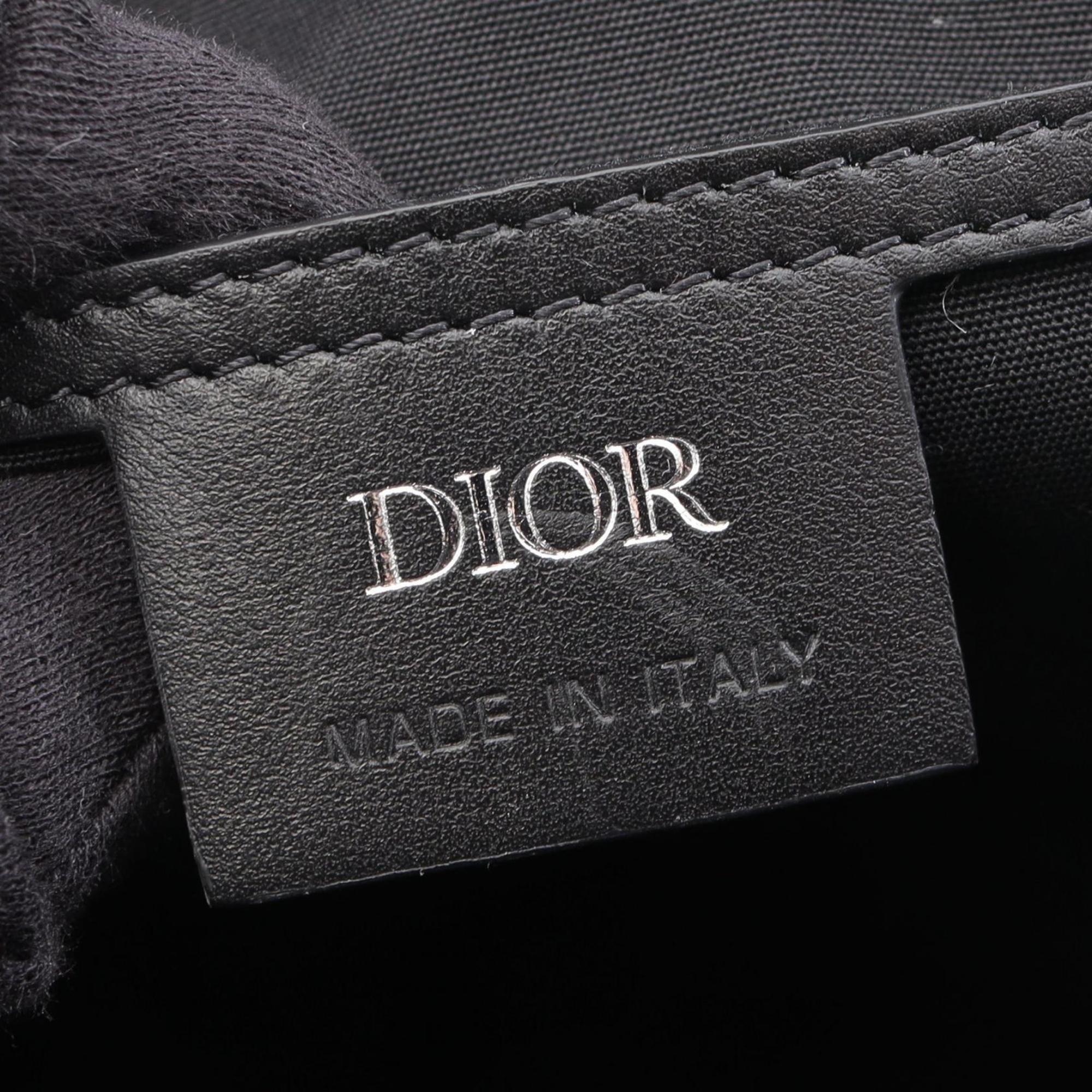 Christian Dior Black Navy Coated Canvas Leather Fanny Pack (Pre-Owned)