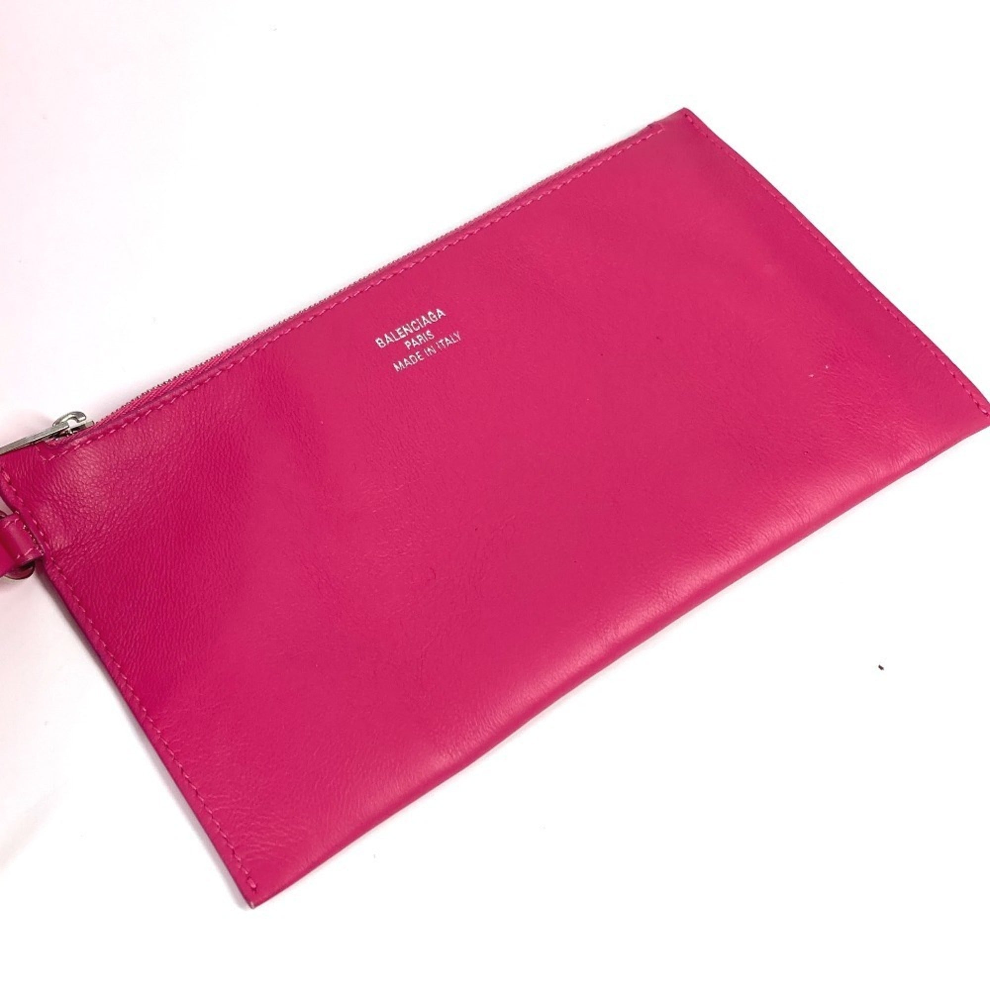 Balenciaga Pink White Polyester Leather Shoulder Bag Tote Bag (Pre-Owned)