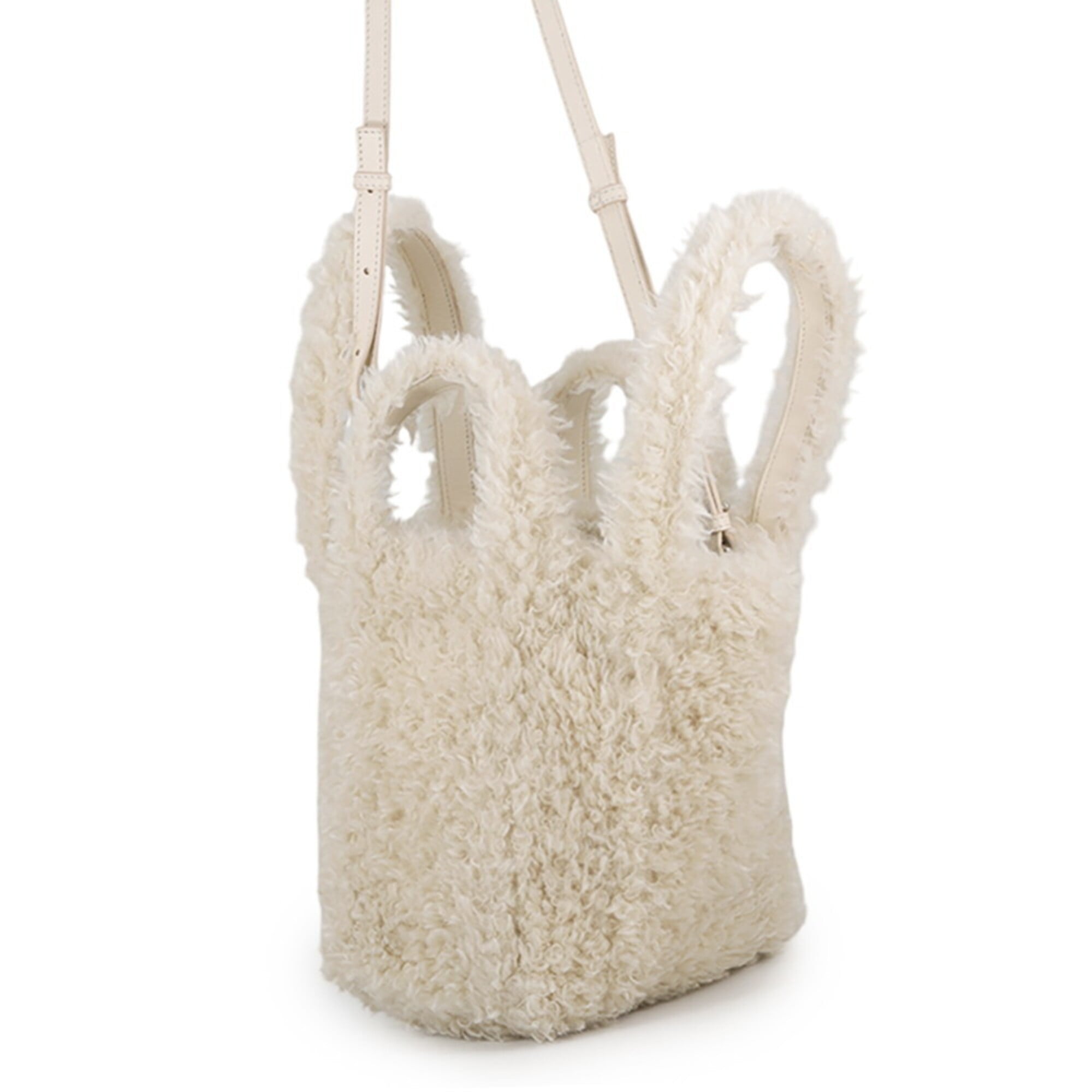 Balenciaga Ivory Fur Leather Handbag Shoulder Bag (Pre-Owned)