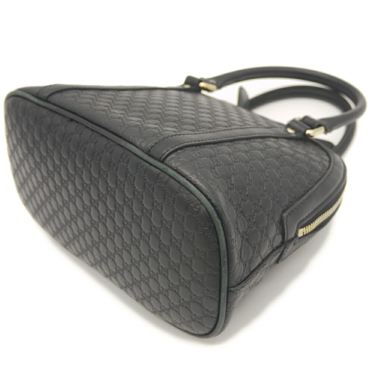 Gucci Black Micro Gg Leather Handbag Shoulder Bag (Pre-Owned)