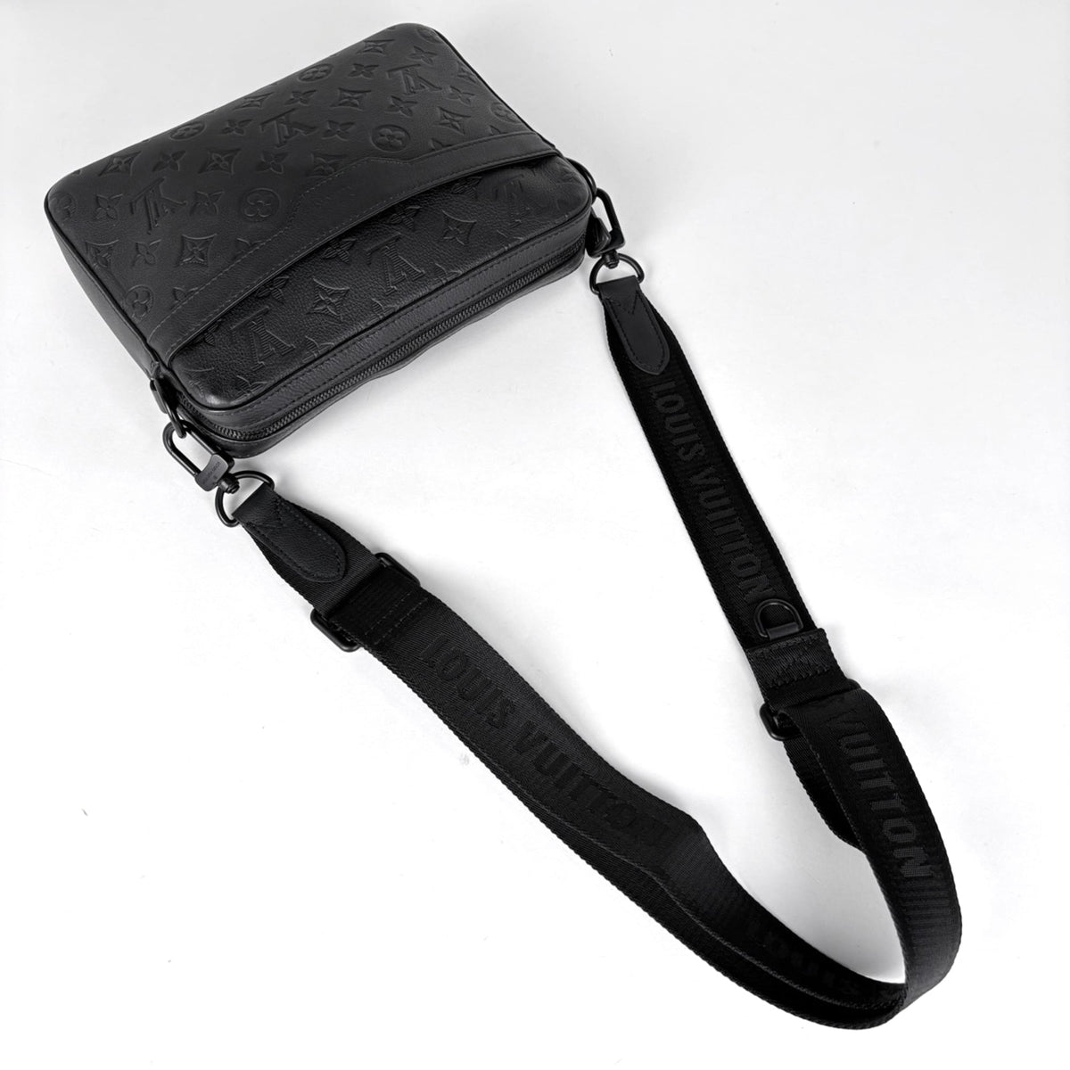 Louis Vuitton Black Noir Monogram Shadow Pouch Shoulder Bag (Pre-Owned)