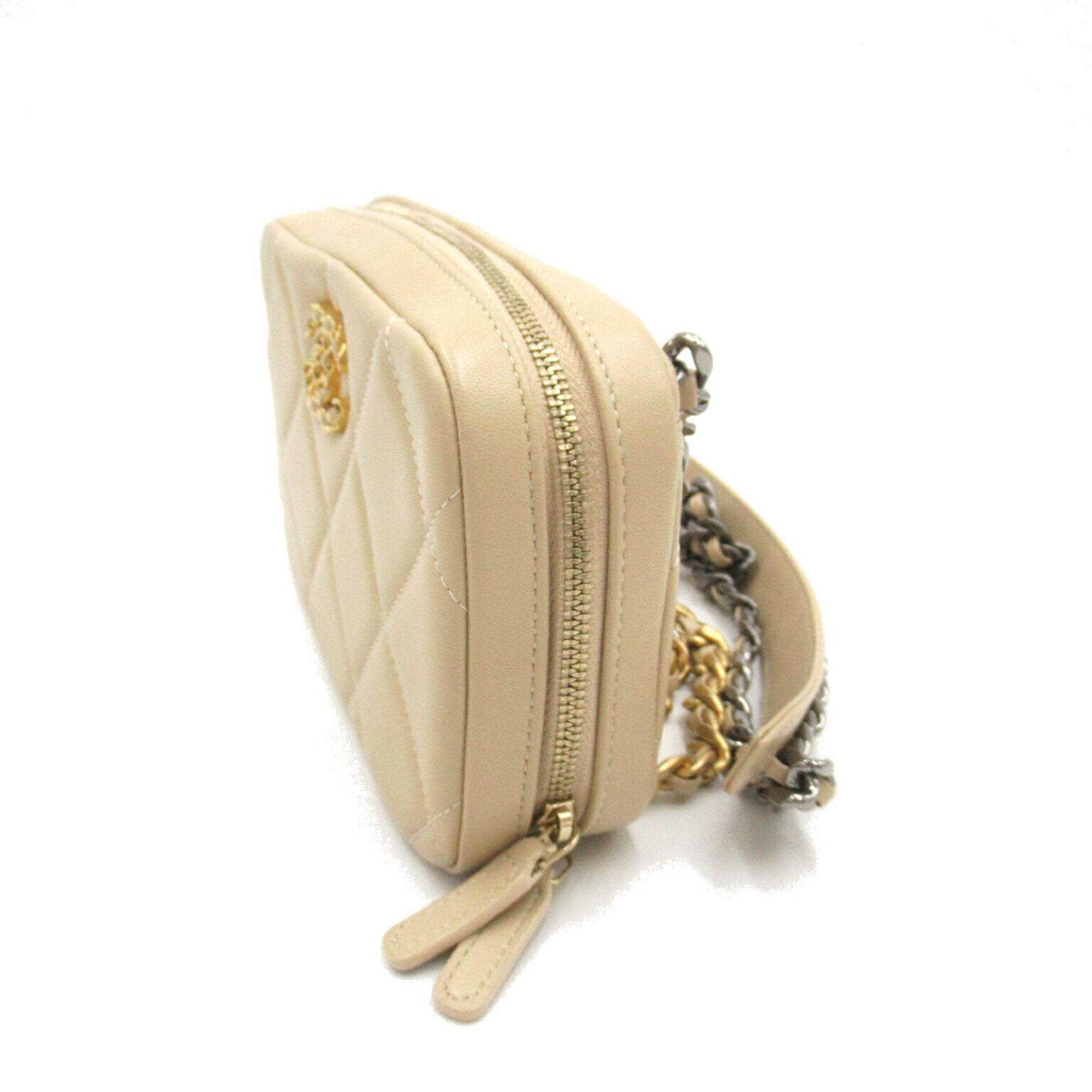 Chanel Beige Leather Shoulder Bag (Pre-Owned)