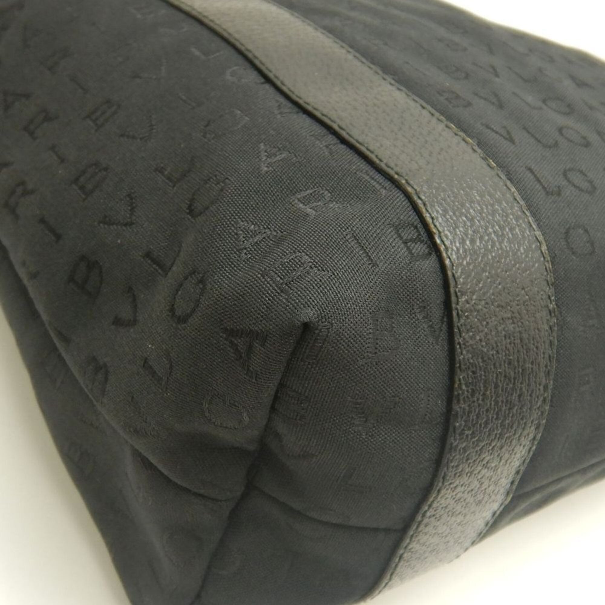 Bvlgari Logomania Black Canvas Tote Bag (Pre-Owned)