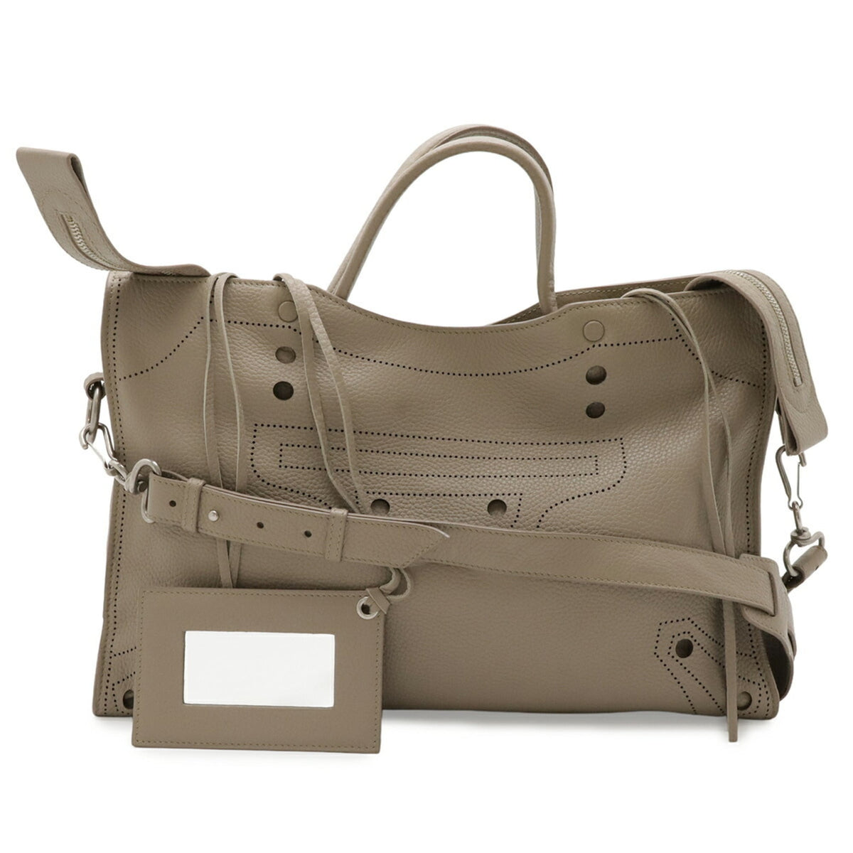 Balenciaga Grayish Leather Handbag Shoulder Bag (Pre-Owned)