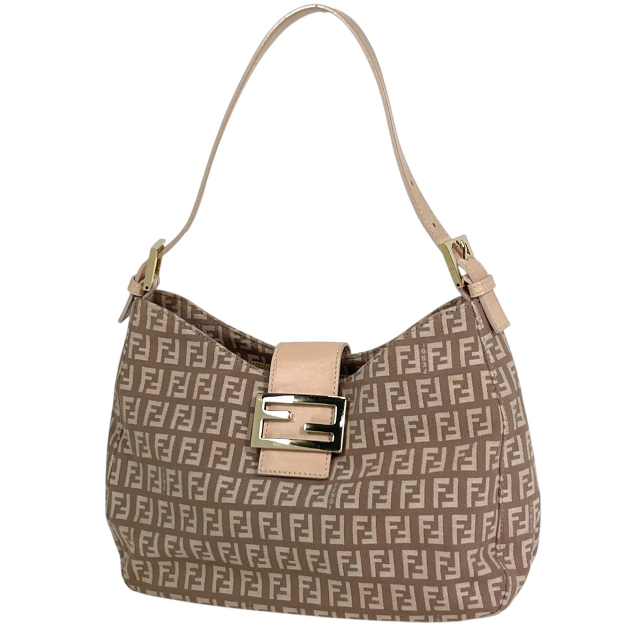 Fendi Pink Canvas Leather Shoulder Bag (Pre-Owned)