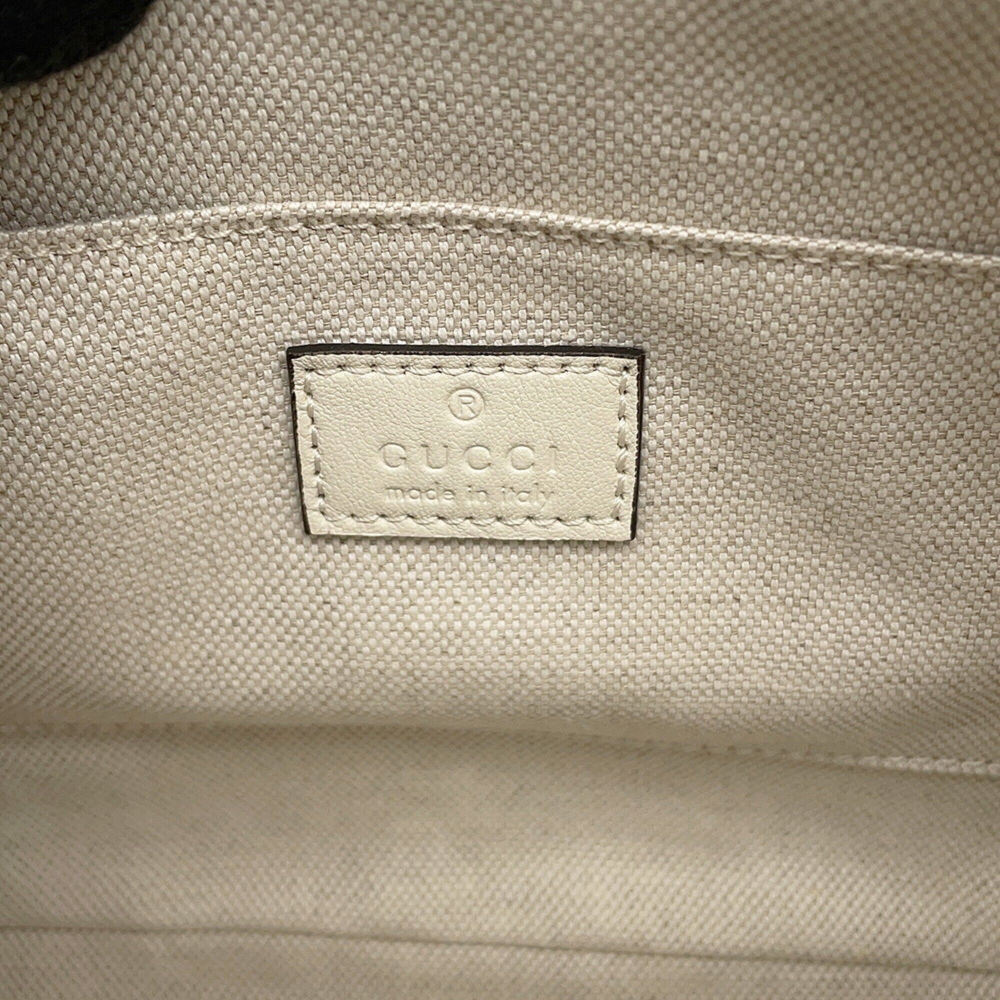 Gucci Ivory Leather Handbag Shoulder Bag (Pre-Owned)