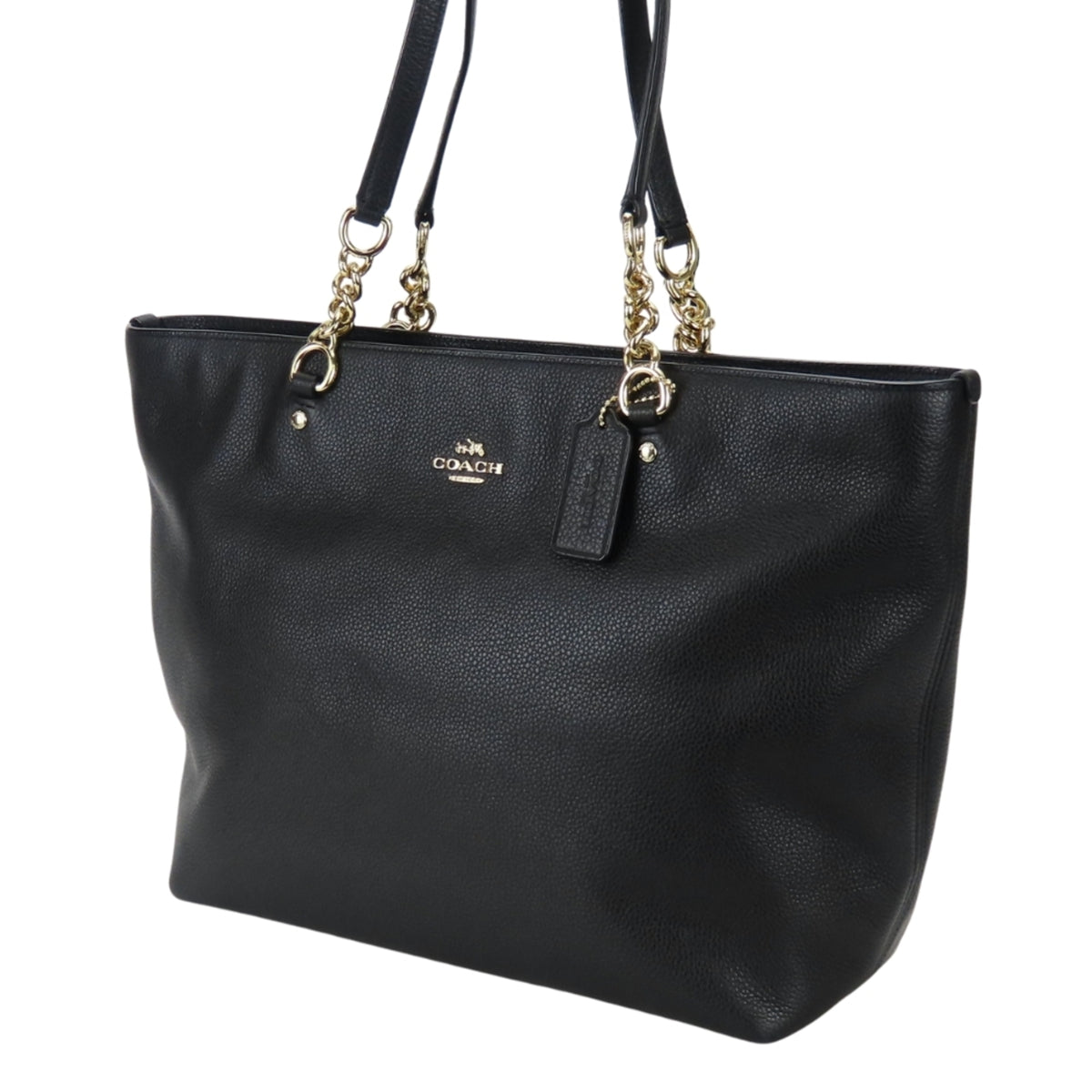 Coach Black Leather Tote Bag (Pre-Owned)