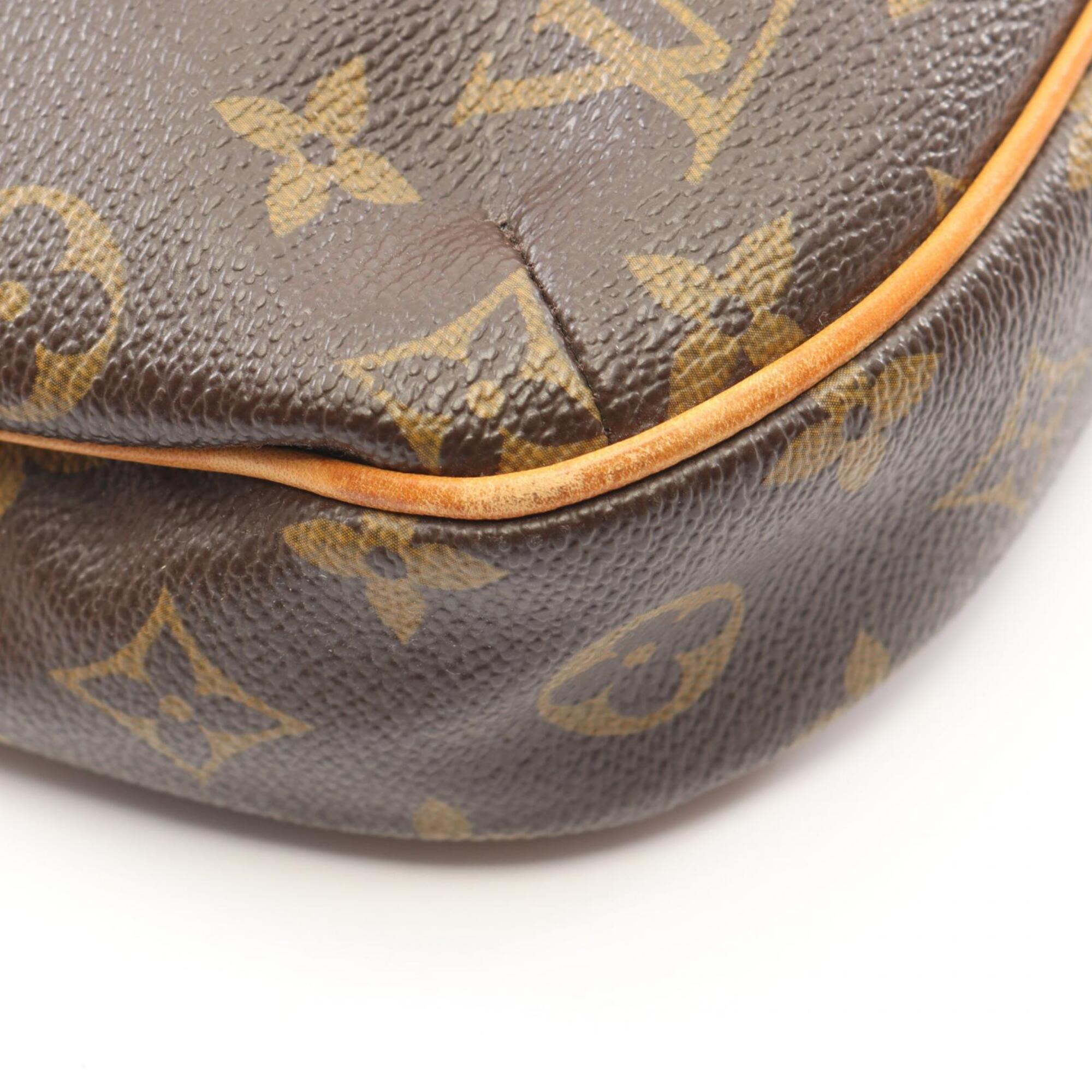 Louis Vuitton Brown Coated Canvas Leather Handbag Shoulder Bag (Pre-Owned)