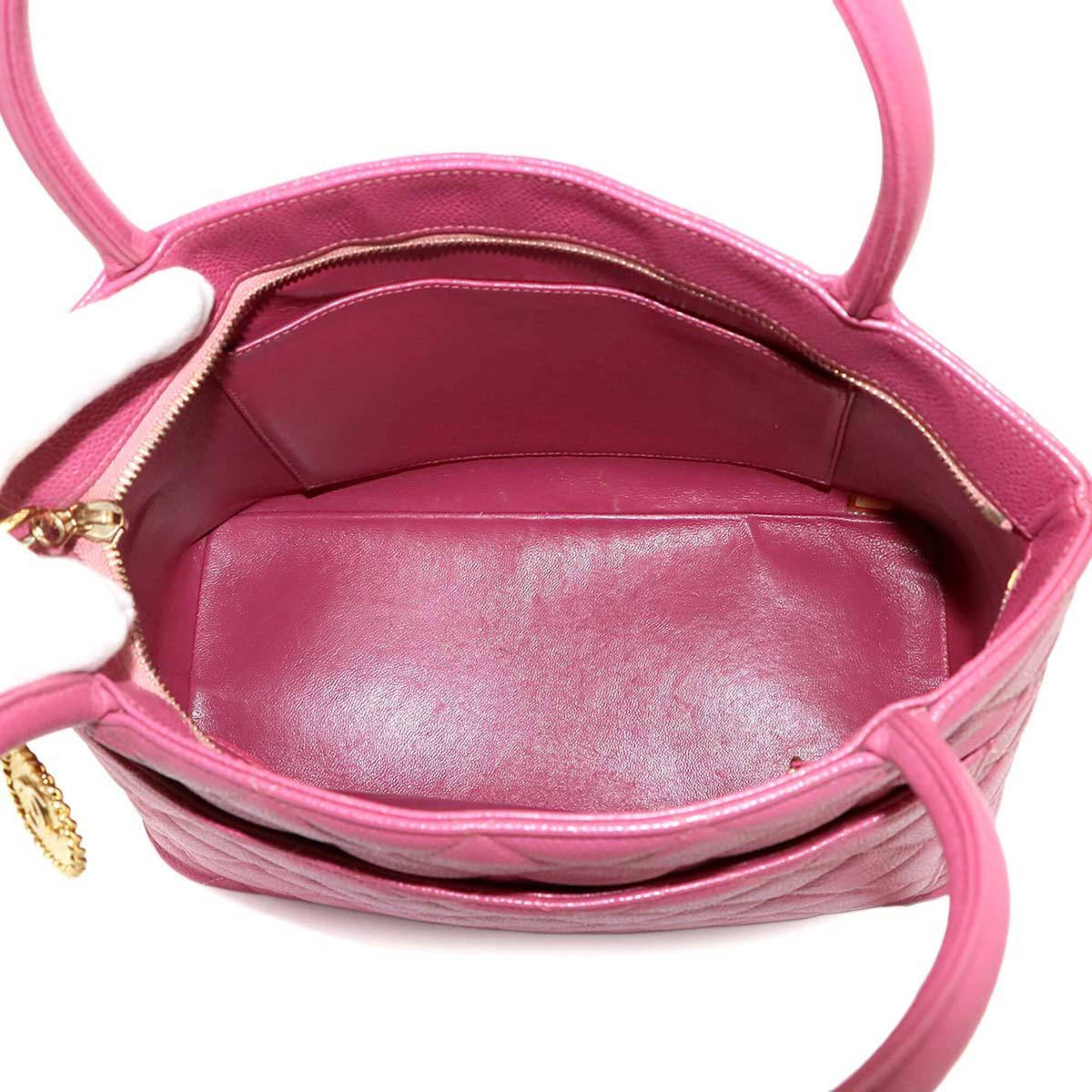 Chanel Pink Grained Calfskin Handbag Tote Bag (Pre-Owned)