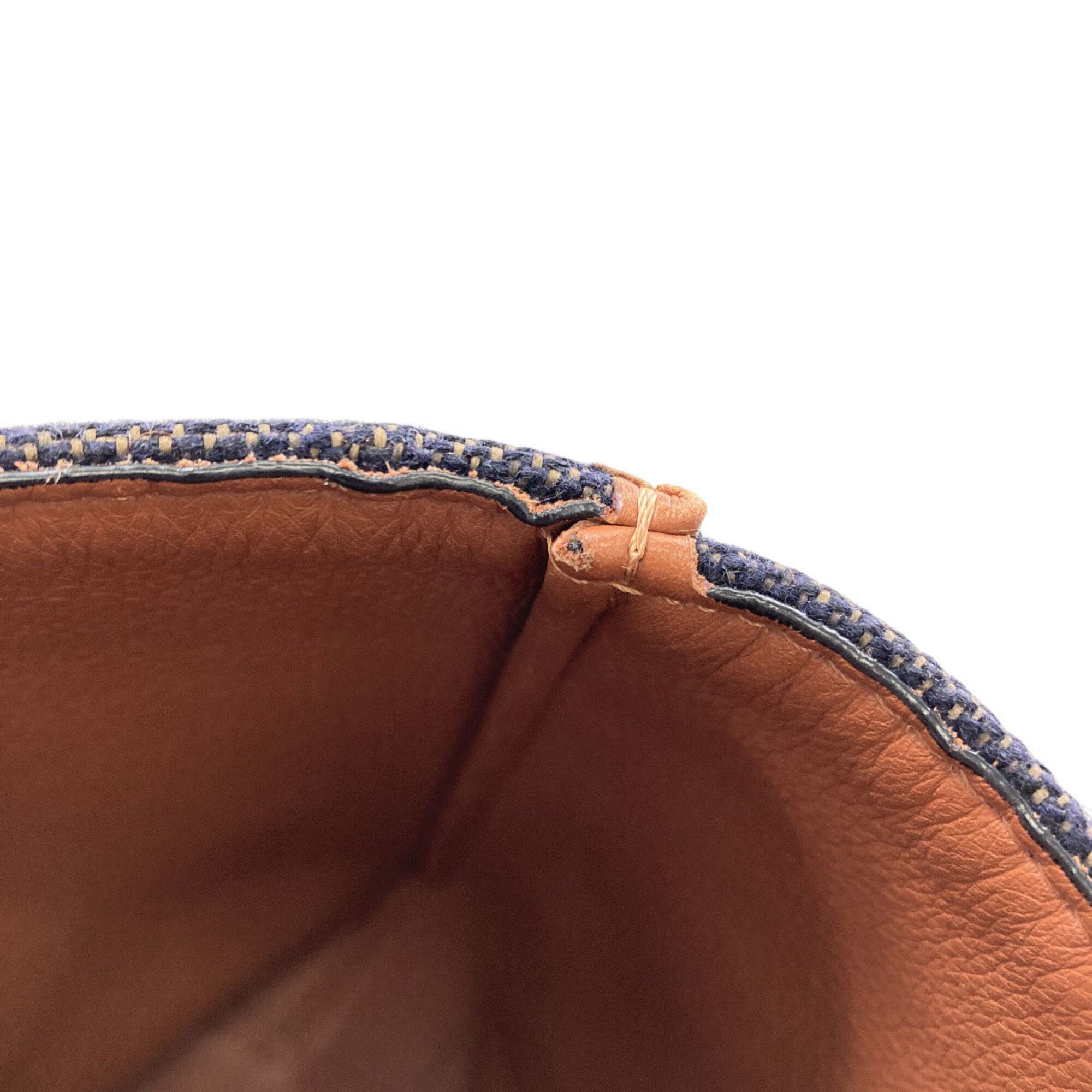 Loewe Brown Navy Wool Tote Bag (Pre-Owned)
