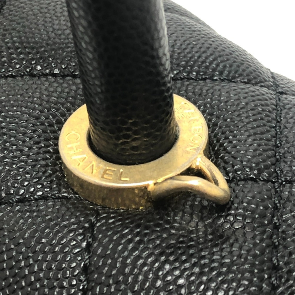 Chanel Matelasse Black Grained Calfskin Handbag Shoulder Bag (Pre-Owned)