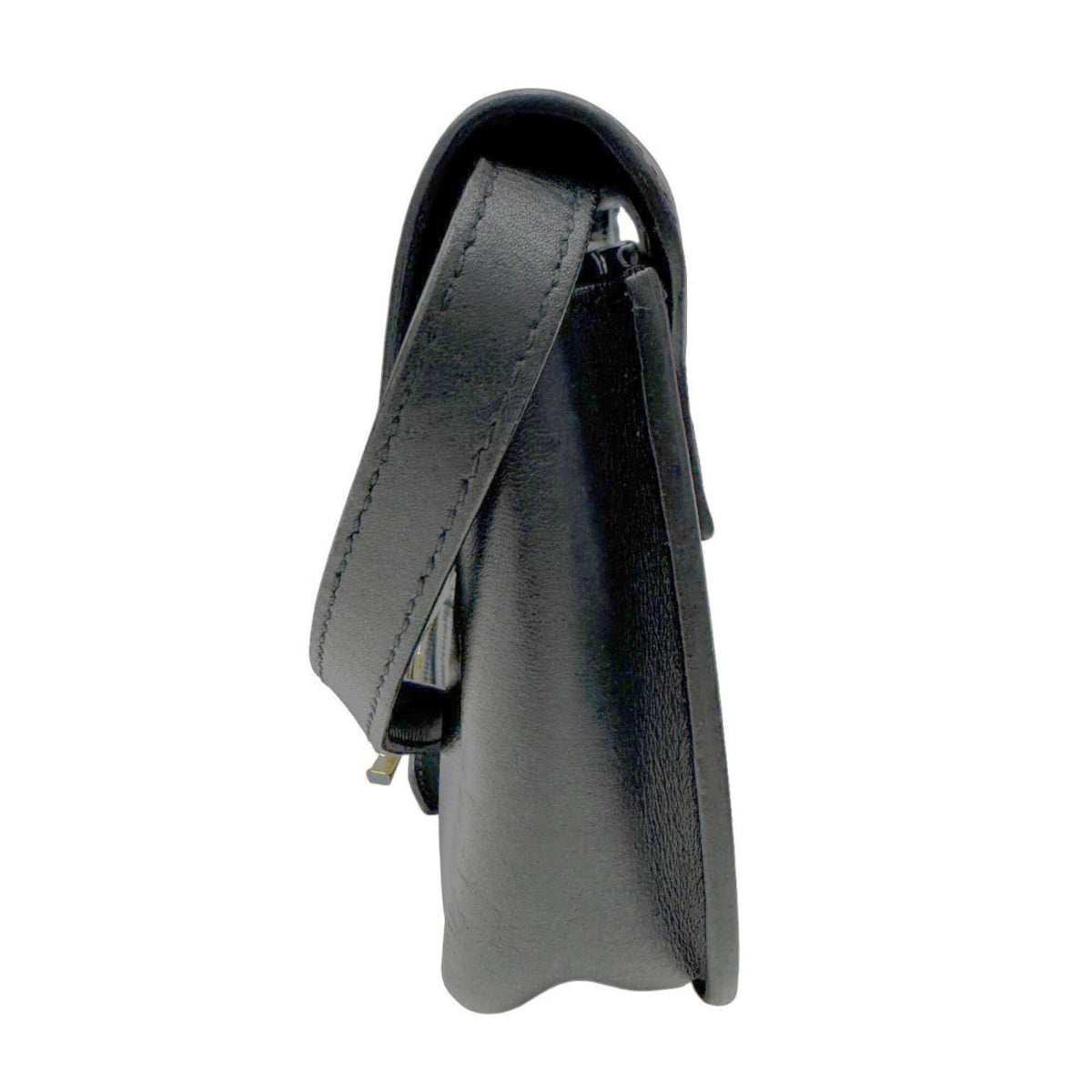 Saint Laurent Black Leather Pochette Shoulder Bag (Pre-Owned)