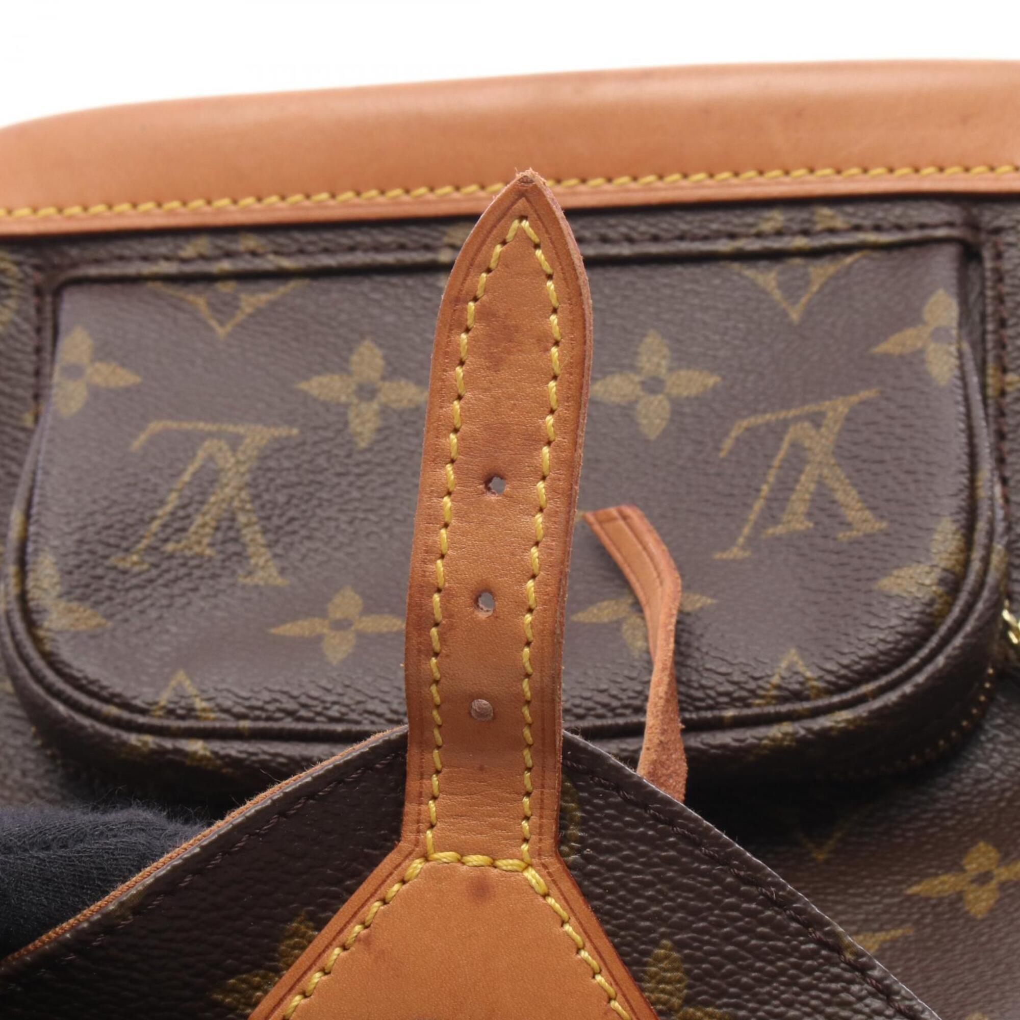 Louis Vuitton Brown Monogram Coated Canvas Leather Monogram Backpack Handbag (Pre-Owned)