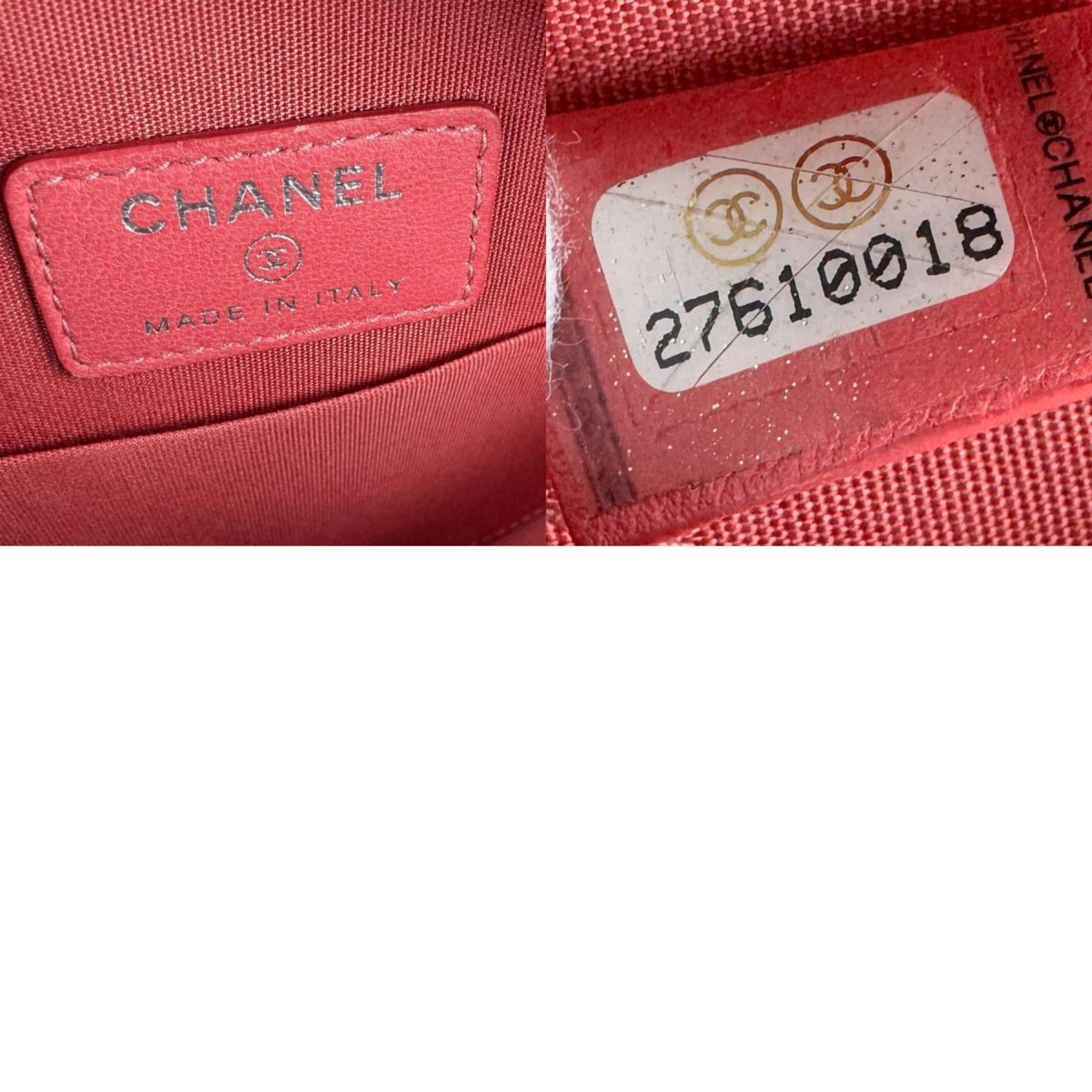 Chanel Navy Pink Leather Shoulder Bag (Pre-Owned)