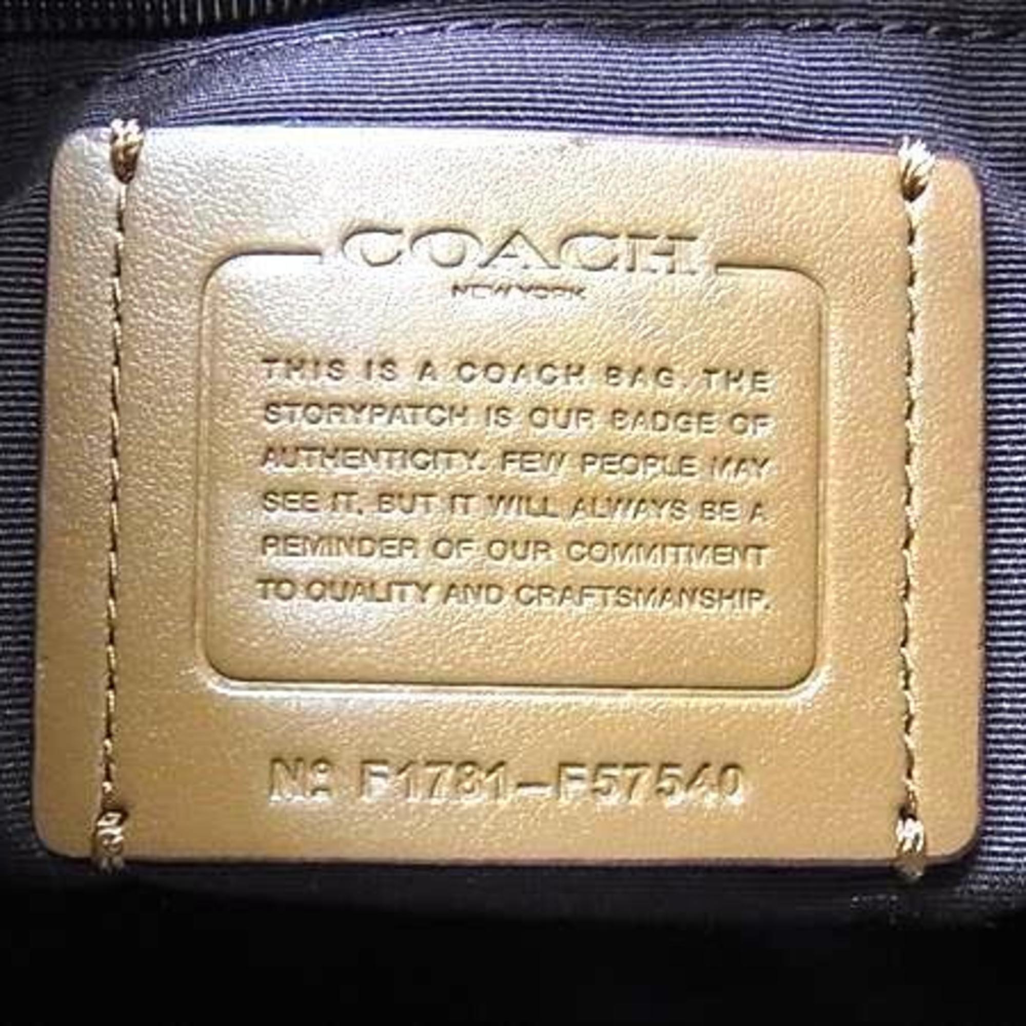 Coach Black Canvas Leather Handbag Shoulder Bag Tote Bag (Pre-Owned)