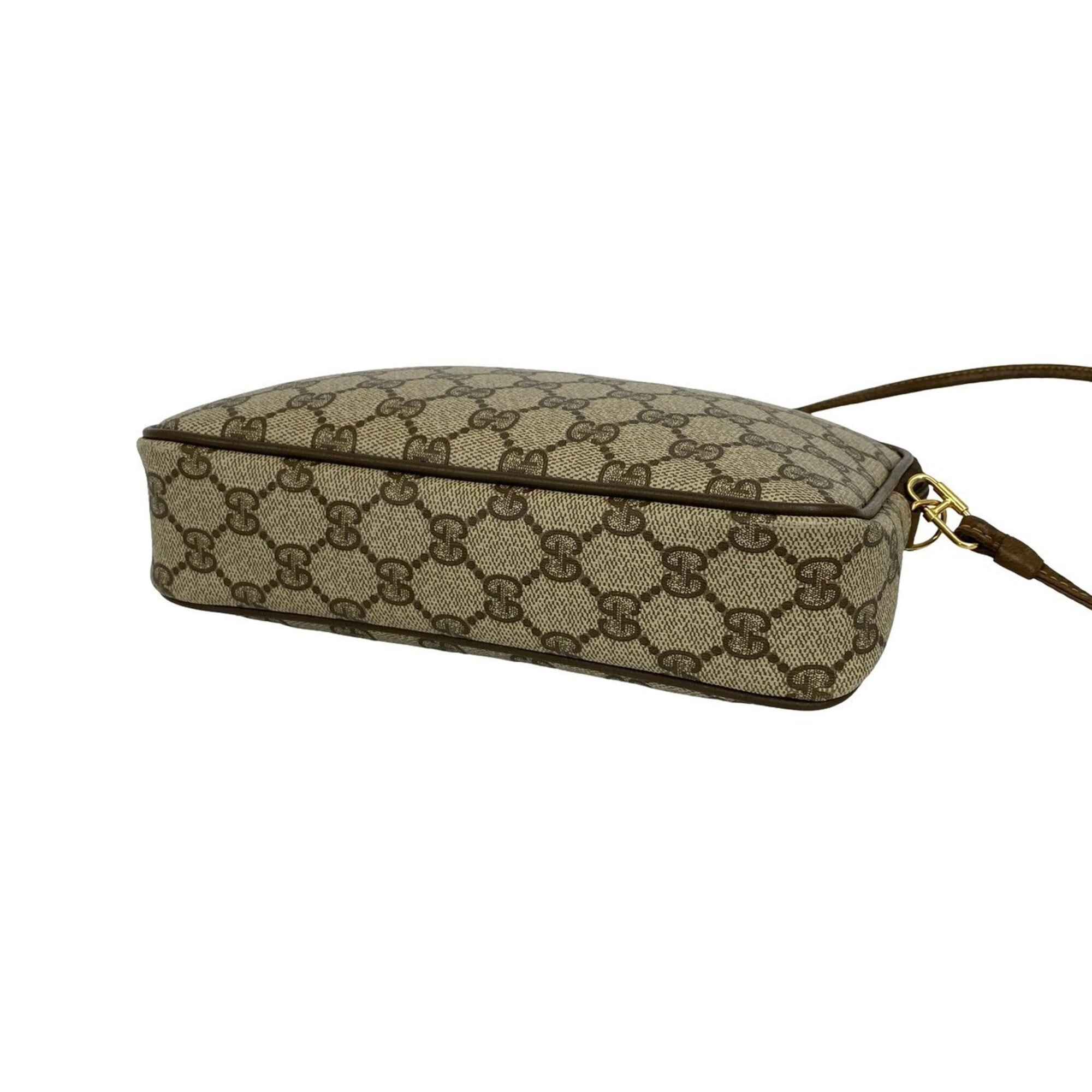 Gucci Brown Leather Pvc Pochette Shoulder Bag (Pre-Owned)
